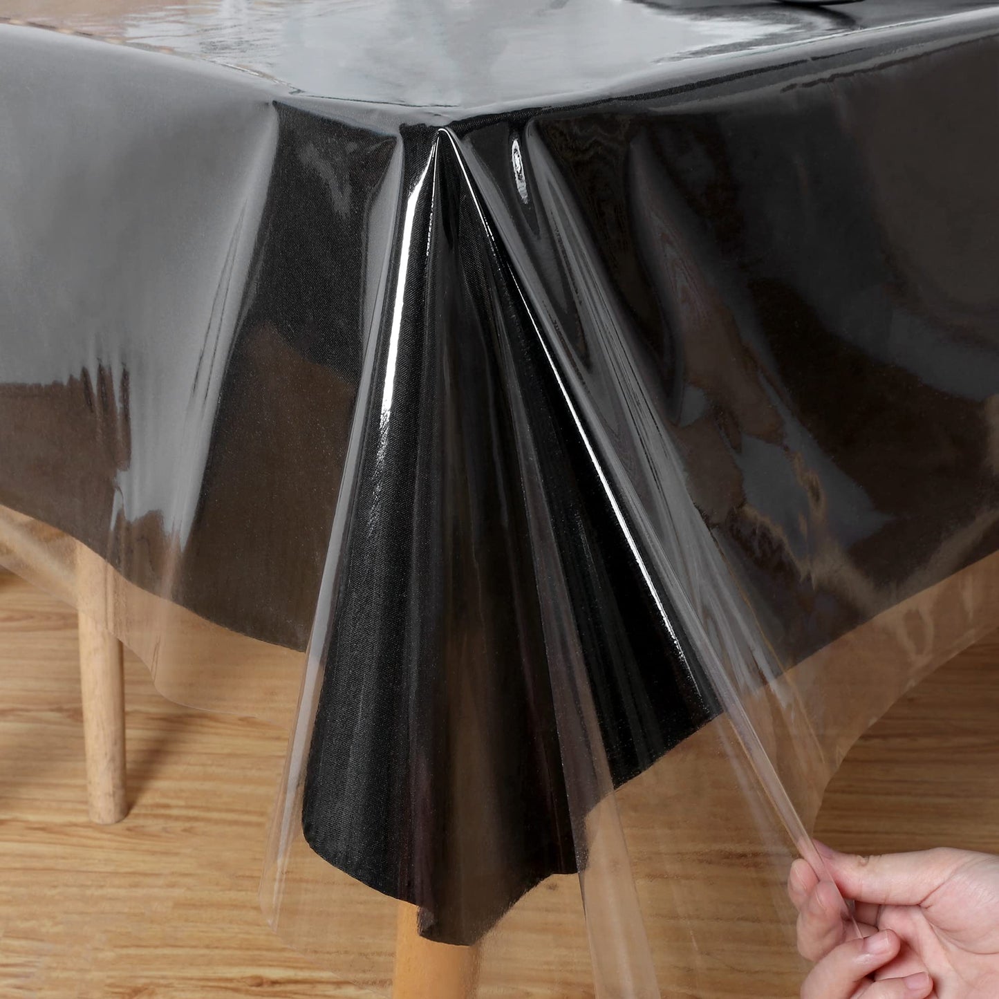 Obstal Clear Plastic Tablecloth 52 x 70 Inch, 100% Waterproof Oil-Proof Spill-Proof Vinyl PVC Table Cloth, Wipeable Rectangle Tablecloth Protector for Dining Table, Outdoor and Indoor Uses, Clear