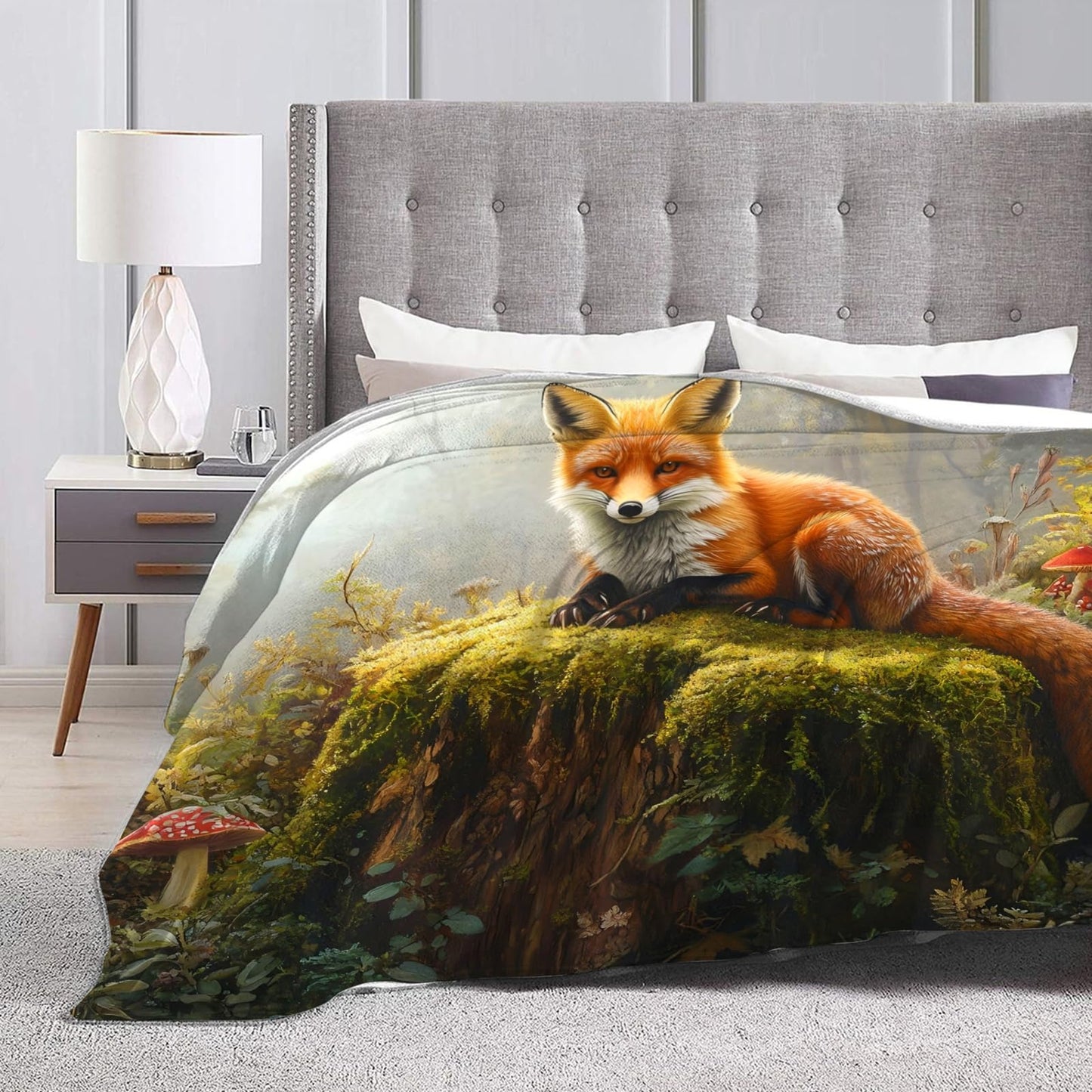 Tijuboni Fox Throw Blanket Fox Gifts for Girls Boys Women Men Kids Adults Soft Flannel Fleece Blanket for Couch Sofa Bed Home Decor 40"x50"