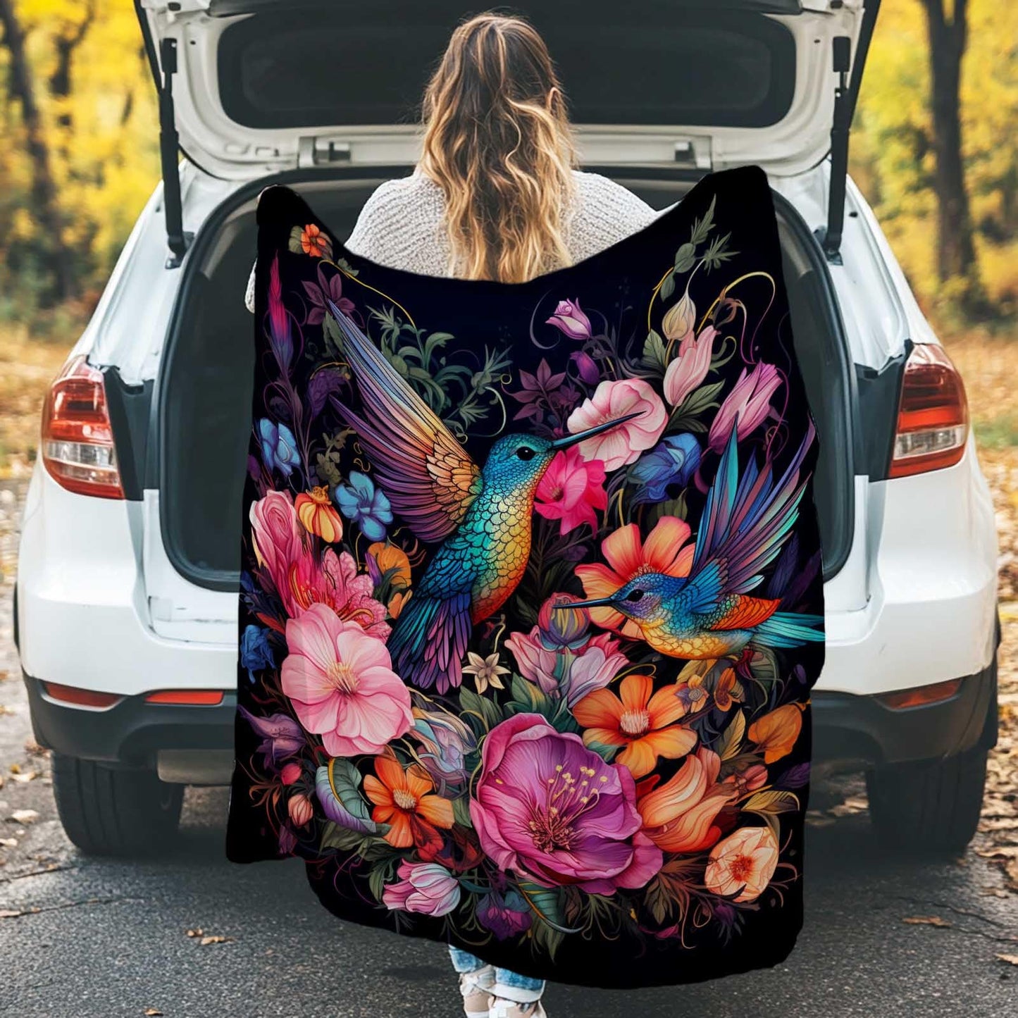 FexNuvko Hummingbird Throw Blanket for Couch Sofa Bed, Soft Bird Blanket Throw Gifts for Men Women, 40x50 inches, Lightweight Plush Fleece Home Decor, No-Pilling