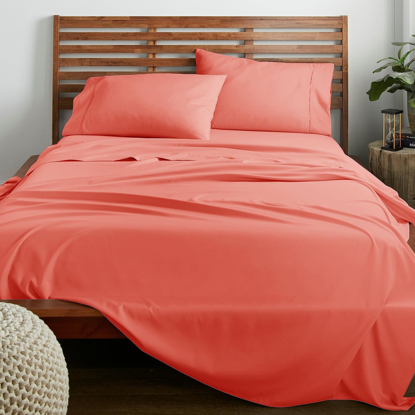 American Home Collection Full Size Sheet Set - Ultra-Soft Microfiber 15-Inch Deep Pocket - Wrinkle Free and Fade Resistant (Peach)