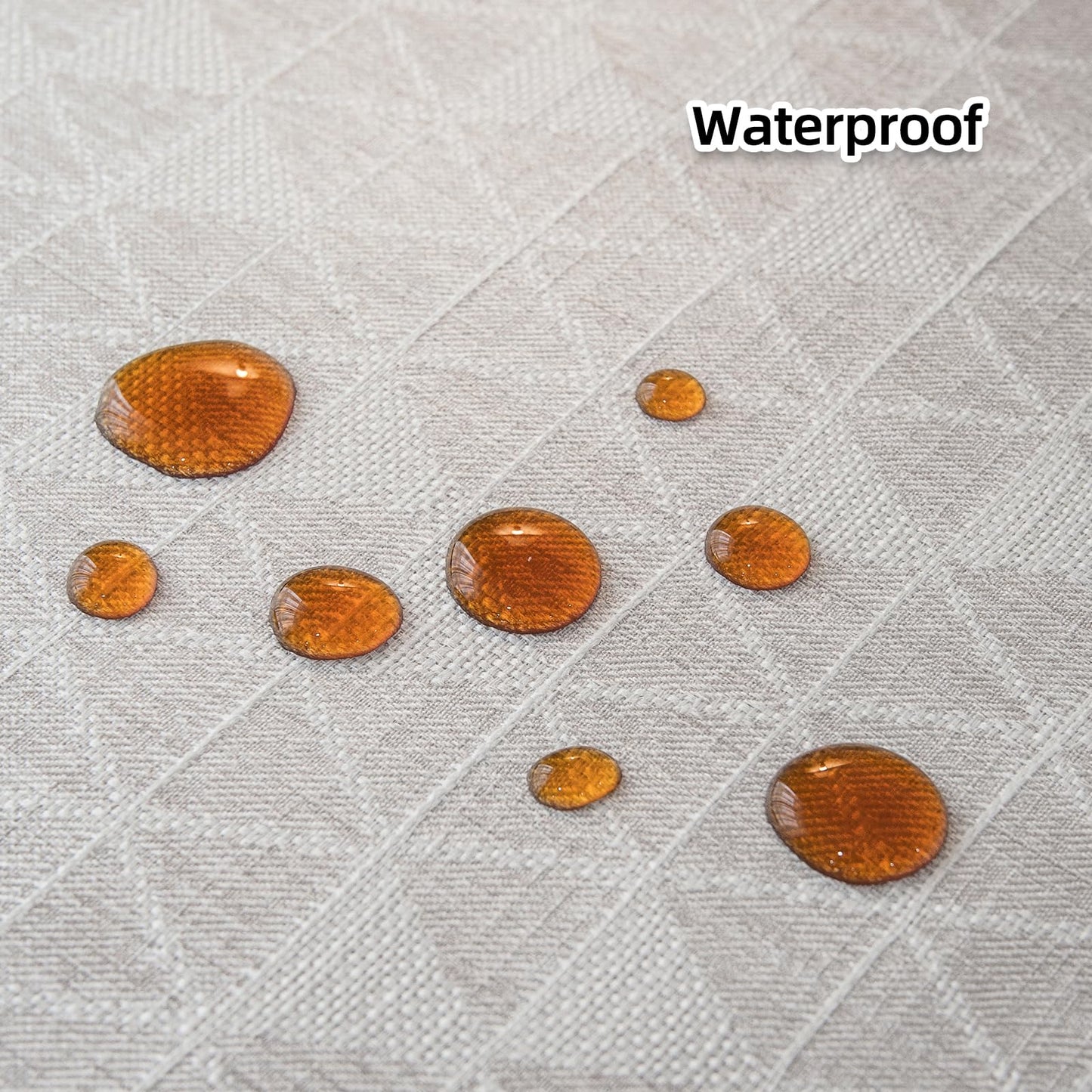 GLORY SEASON Waterproof Oilproof Wipeable Tablecloth Rustic Linen Style Fabric with TPU Vinyl Table Cloth Rectangle Table Cover for Kitchen Dining and Buffet Parties Camping
