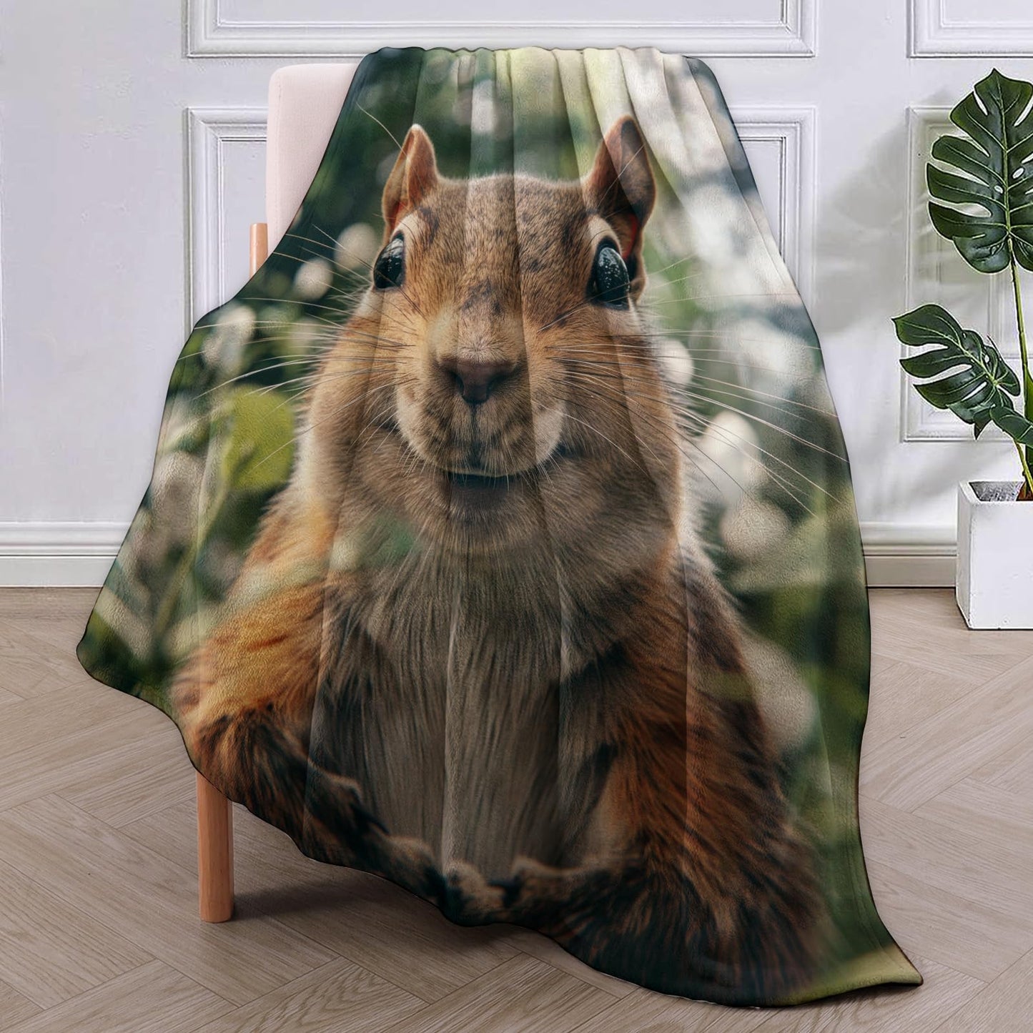 Cute Squirrel Blanket Gifts for Women Girls Soft Warm Lightweight Cozy Throw Animal Blankets for Bed Living Room Sofa Travel Home Decor 50"x60"