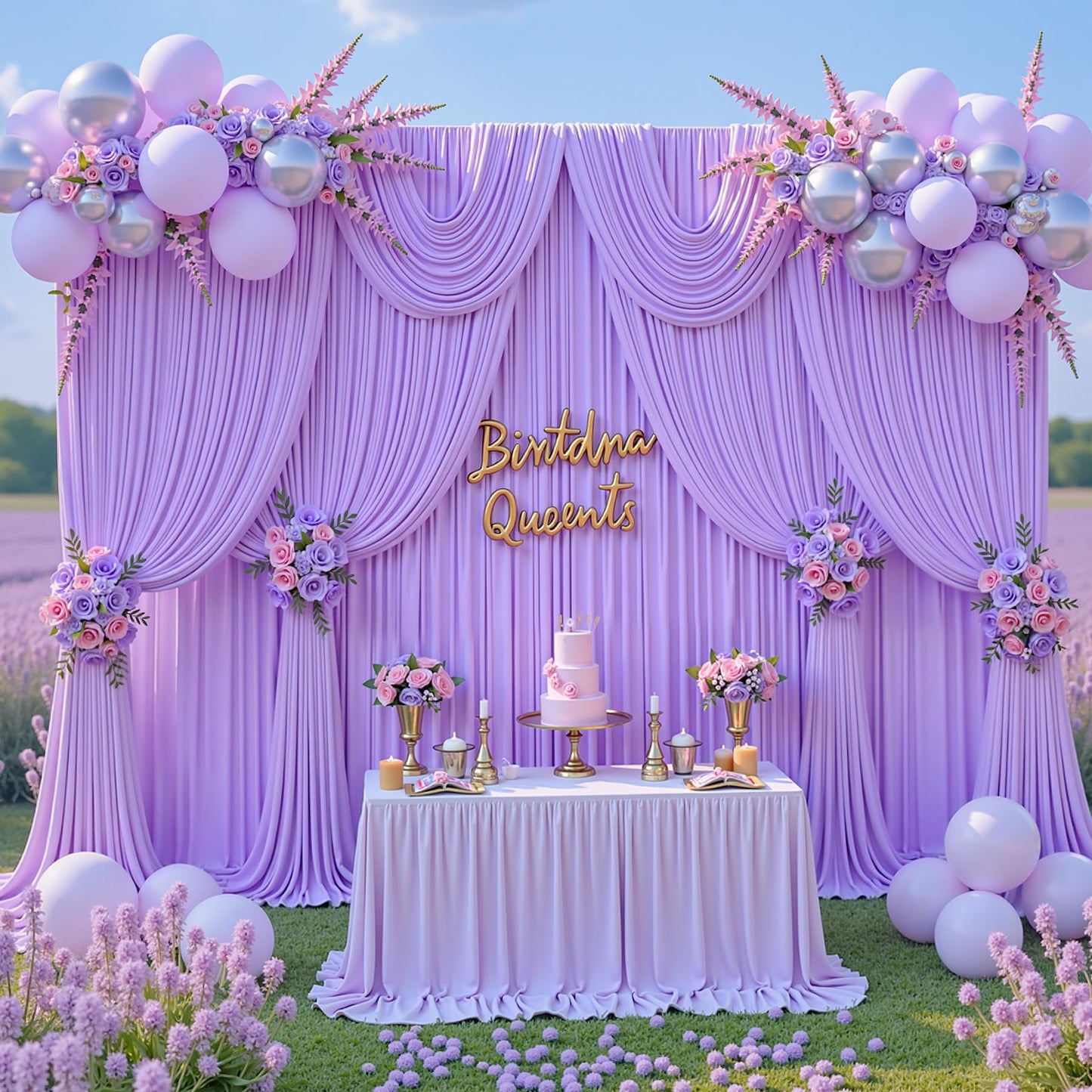 10x10ft Purple Backdrop Curtain for Parties Lavender Wrinkle Free Fabric Backdrop Curtain Wedding Photo Backdrop Drapes for Girls Baby Shower Bridal Shower Photography Lilac Back Drop 2 Panels 5x10FT
