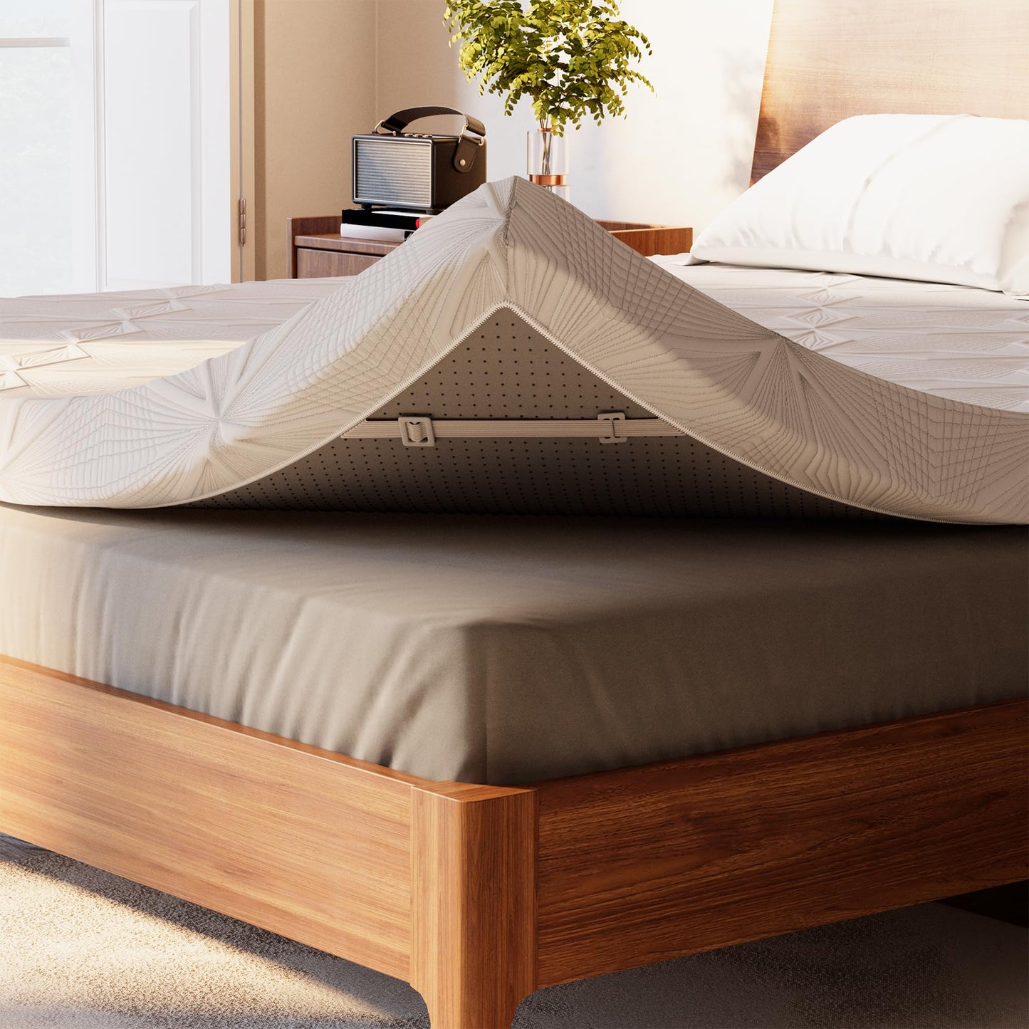 Ballad 3 Inch Gel Memory Foam Mattress Topper Queen Size, High Density Cooling Pad with Premium Removable Cover, Pressure Relief Bed Topper, (CertiPUR-US & Oeko-Tex Certified)