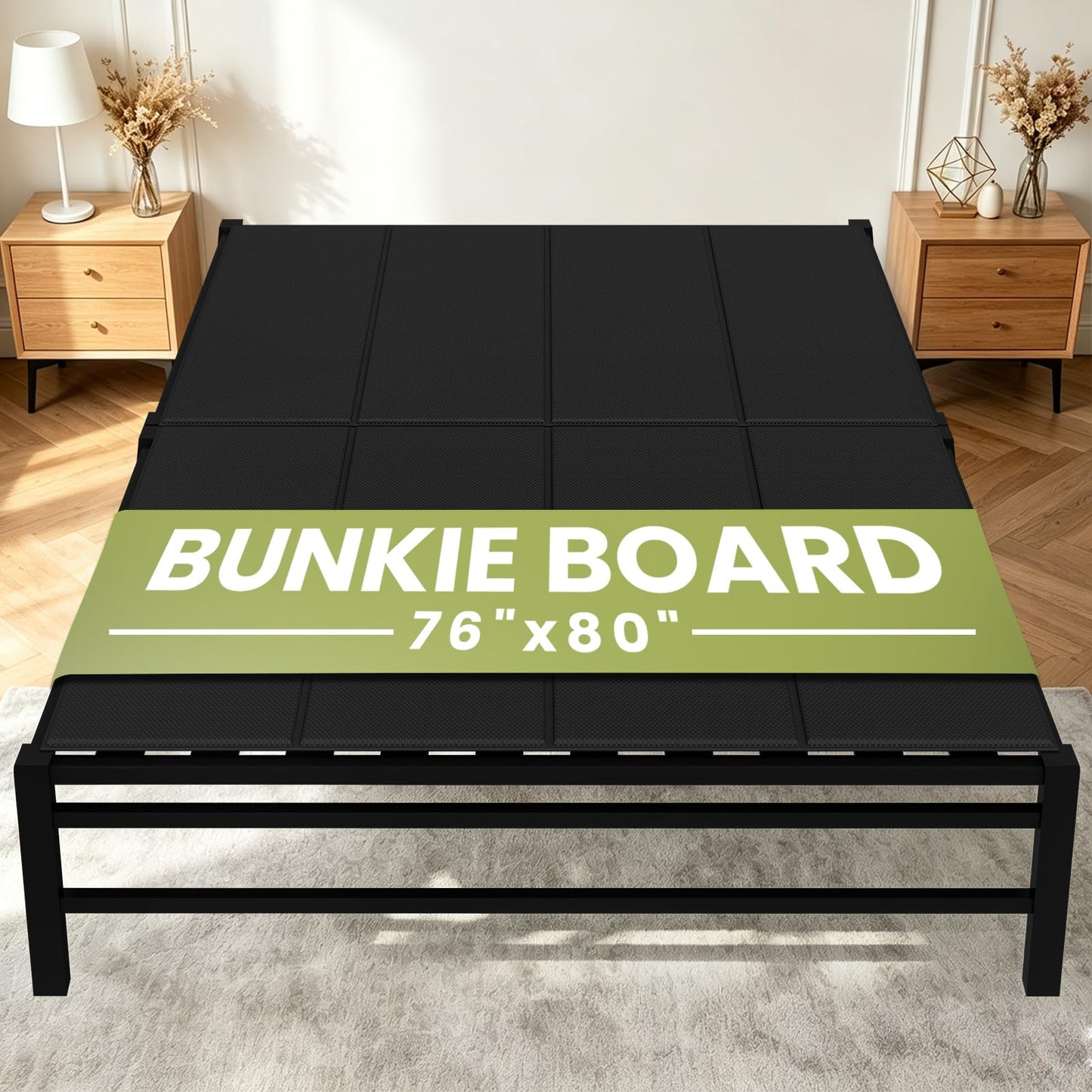 Xenohuaxis Heavy Duty Bunkie Board King Size 76"x80",10MM Bed Support Board, Anti-Sag Mattress Support for Slatted Bed Frame, Bunk Bed & Platform Bed