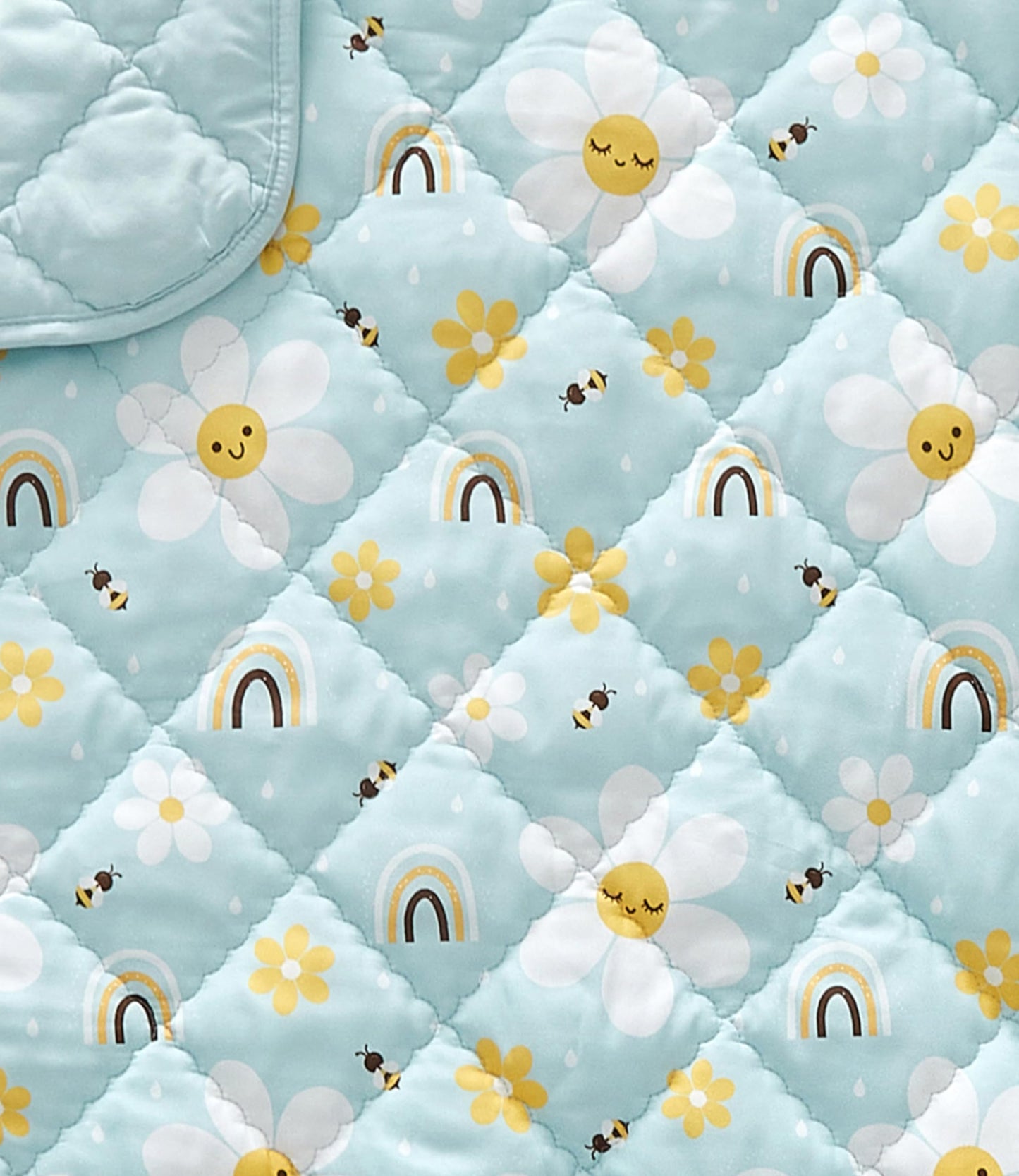 Rainbow Toddler Comforter - Down Alternative Toddler Microfiber Comforter - Lightweight & Warm Baby Quilt Blanket - Soft & Breathable - Kids Duvet Insert for Crib & Stroller - Machine Washable - 39x47