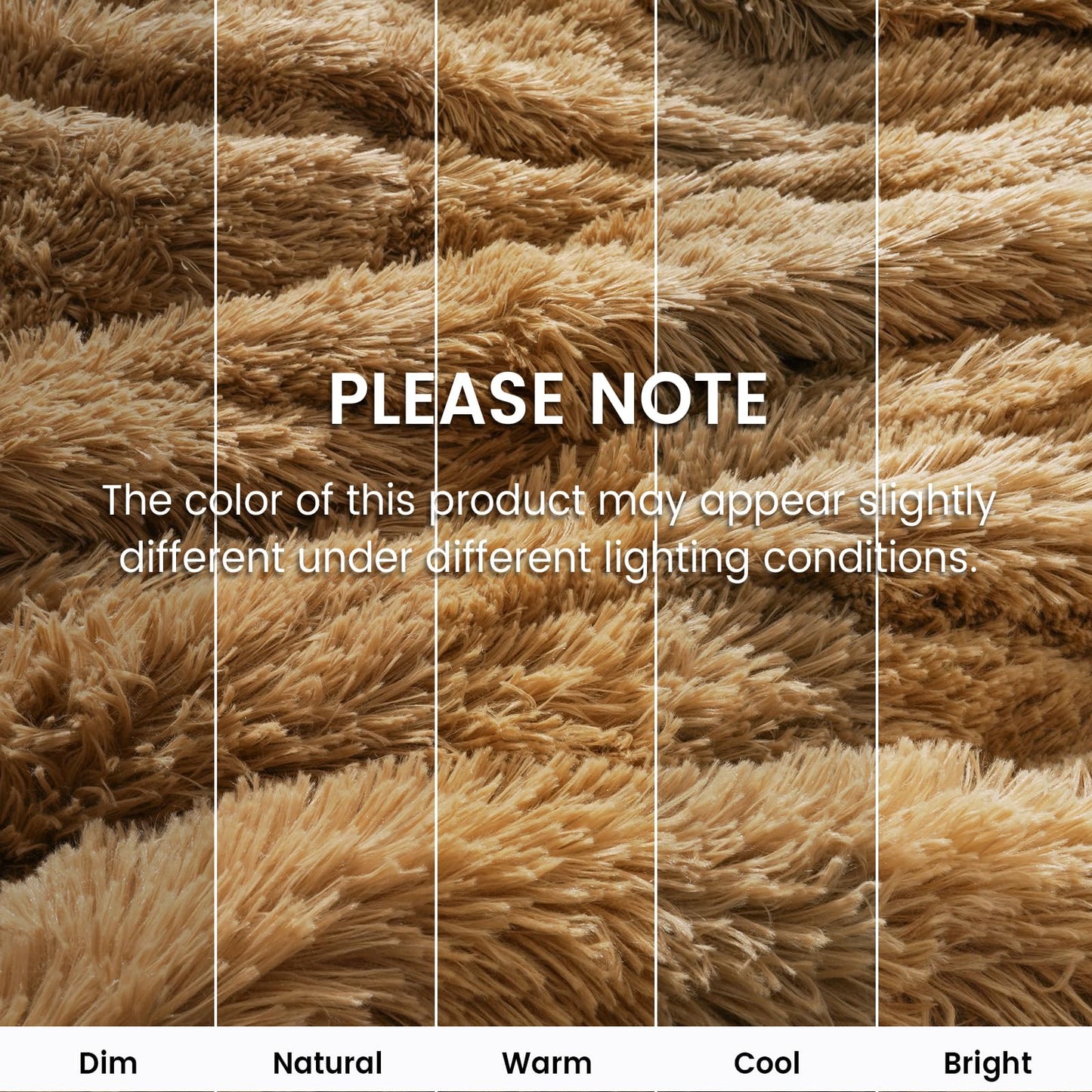 PHF Luxury Fuzzy Faux Fur Twin Blanket, Soft Shaggy Plush Comfy Blanket, Warm Thick Fluffy for Couch, Bed, Chair, Sofa, Furry Elegant Throw for Home Decor, Taupe, 60" x 80"