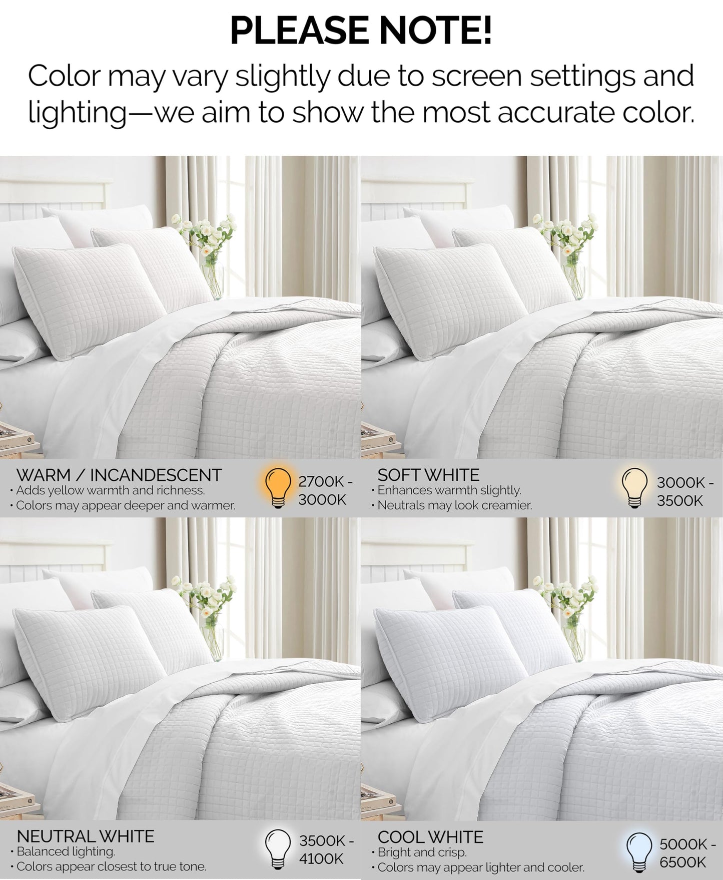 Southshore Fine Living, Inc. King Quilt Bedding Set with Shams, Coverlet Quilt King Size Bedspread, Luxury Bedding, Bed Spread for Kings/California Kings, Lightweight Quilted Coverlet, White Quilts