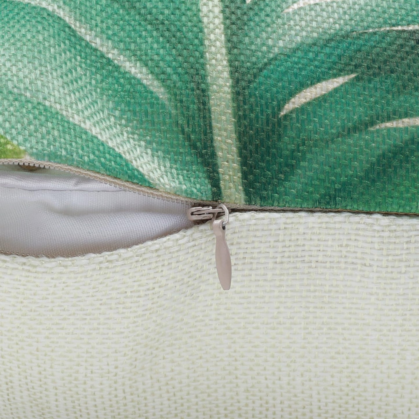 Bonhause Tropical Leaves Throw Pillow Covers 18 x 18 Inch Green Palm Leaf Decorative Pillows Polyester Linen Cushion Cases for Couch Sofa Bed Home Decor Set of 4