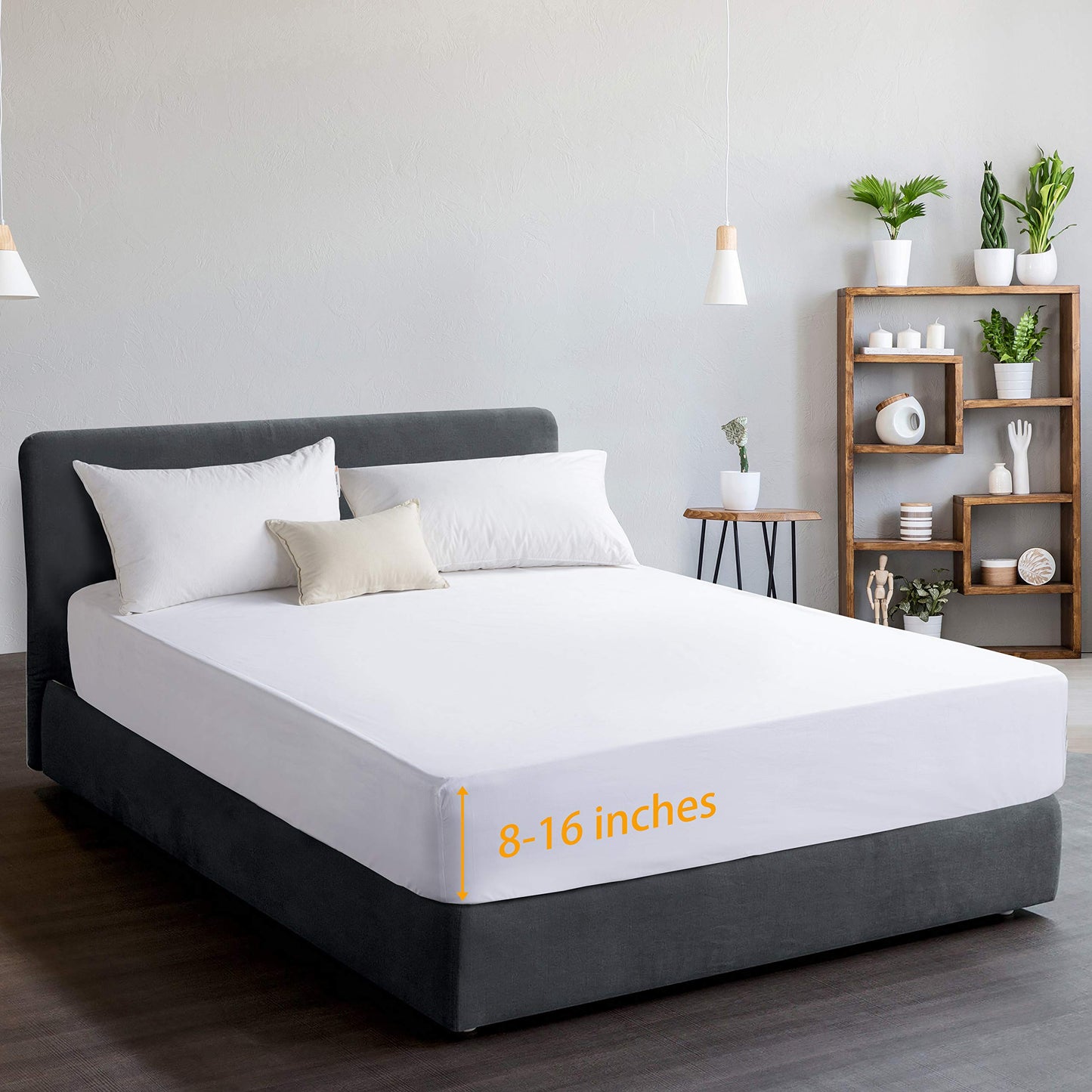 MILDLY Queen Size Extra Deep Fitted Sheets Only 100% Long Staple Cotton Breathable Bottom Sheet Fits Up to 16" Deep Mattress