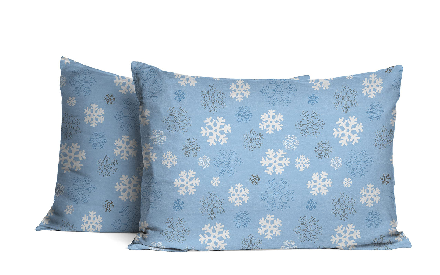 Pointehaven Heavy Weight Flannel Sheet Set, Queen, Snow Flakes - Warm & Cozy - 100% Cotton Flannel Pre-Shrunk -170 GSM -Deep Pockets -Easy Fit Elastic All Around-Comfy Double Brushed