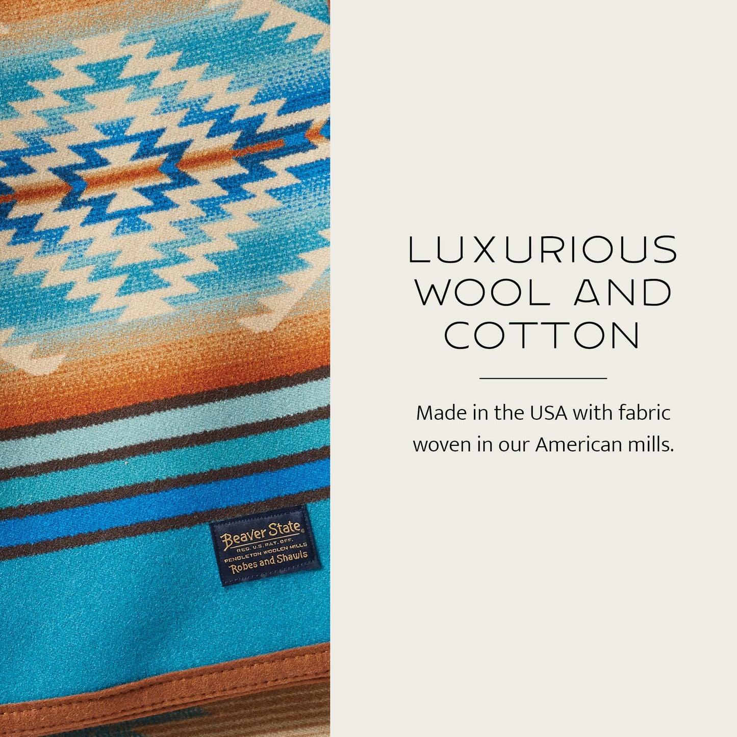 Pendleton Jacquard Unnapped Twin Blanket 64" x 80" - Heirloom Quality Virgin Wool, Reversible, Reinforced Ultrasuede Binding, Made in USA - Medicine Bow