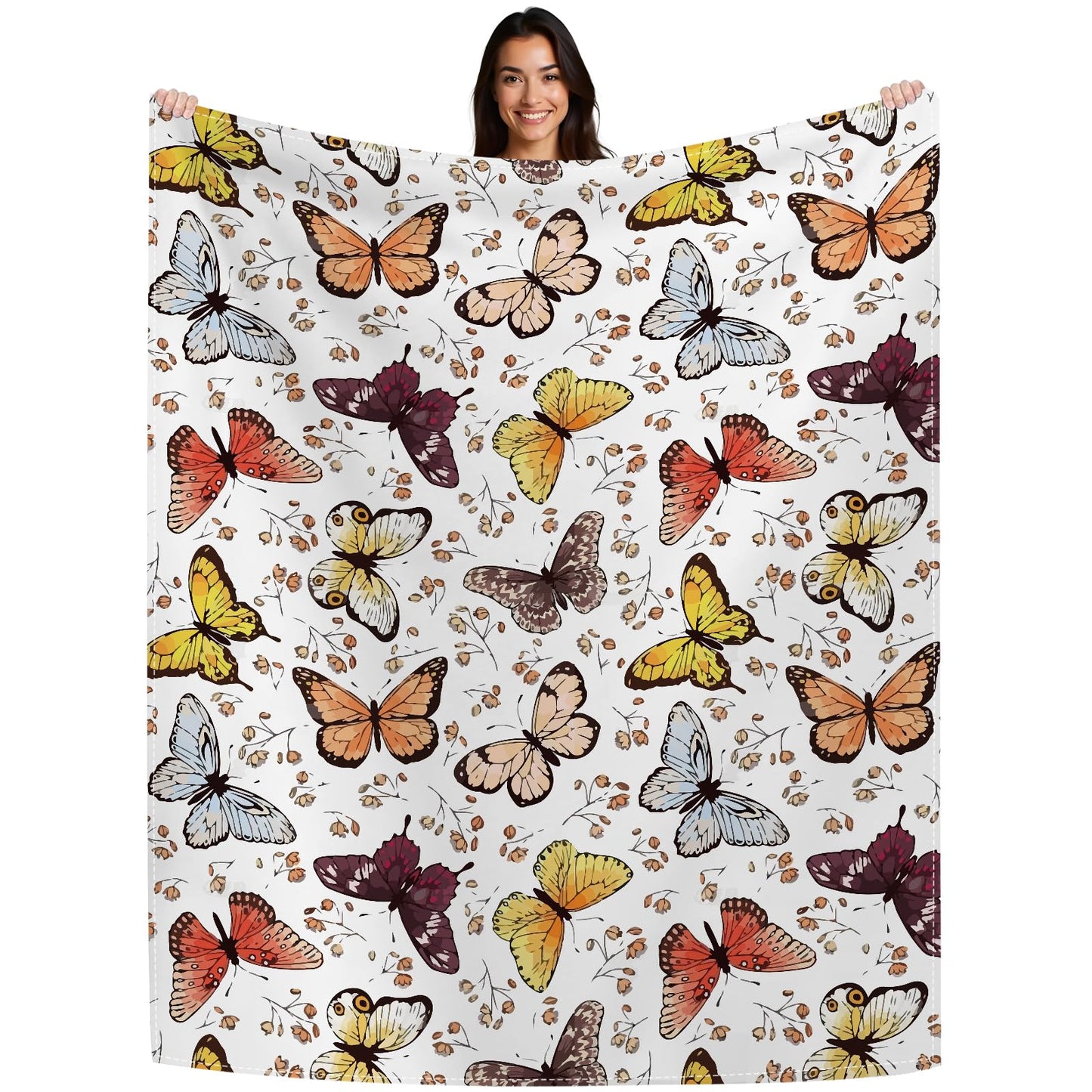 Butterfly - Themed Soft Flannel Blanket Lightweight Decor for Home, Great Gift for All Seasons for Women, Girls, and Lovers of Butterflies (50"x60")