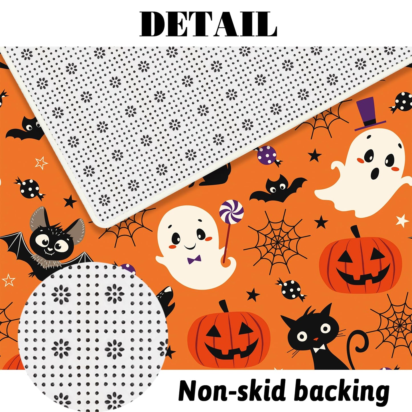 MEHOFOND 4pcs Halloween Boo Shower Curtain Set,Halloween Spooky Shower Curtain Sets,All Hallows' Eve Skull Bat Spider Bathroom Decor for Kids with Non-Slip Rugs Toilet Lid Cover and Bath Mat 72x72 in