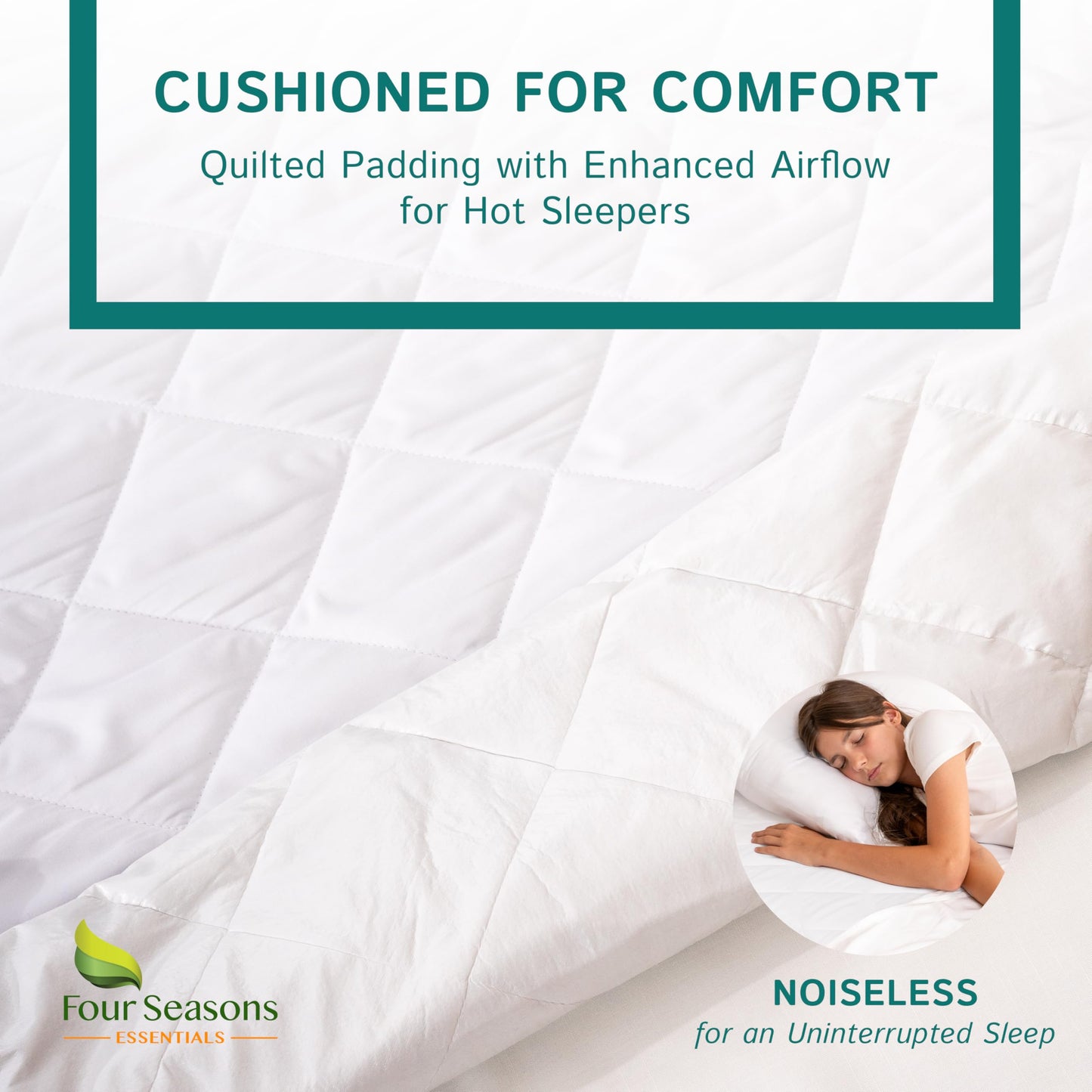 King Size Quilted Mattress Pad - Fitted Waterproof Mattress Protector, Pillow Top Mattress Topper, Premium Quality Hypoallergenic Mattress Cover