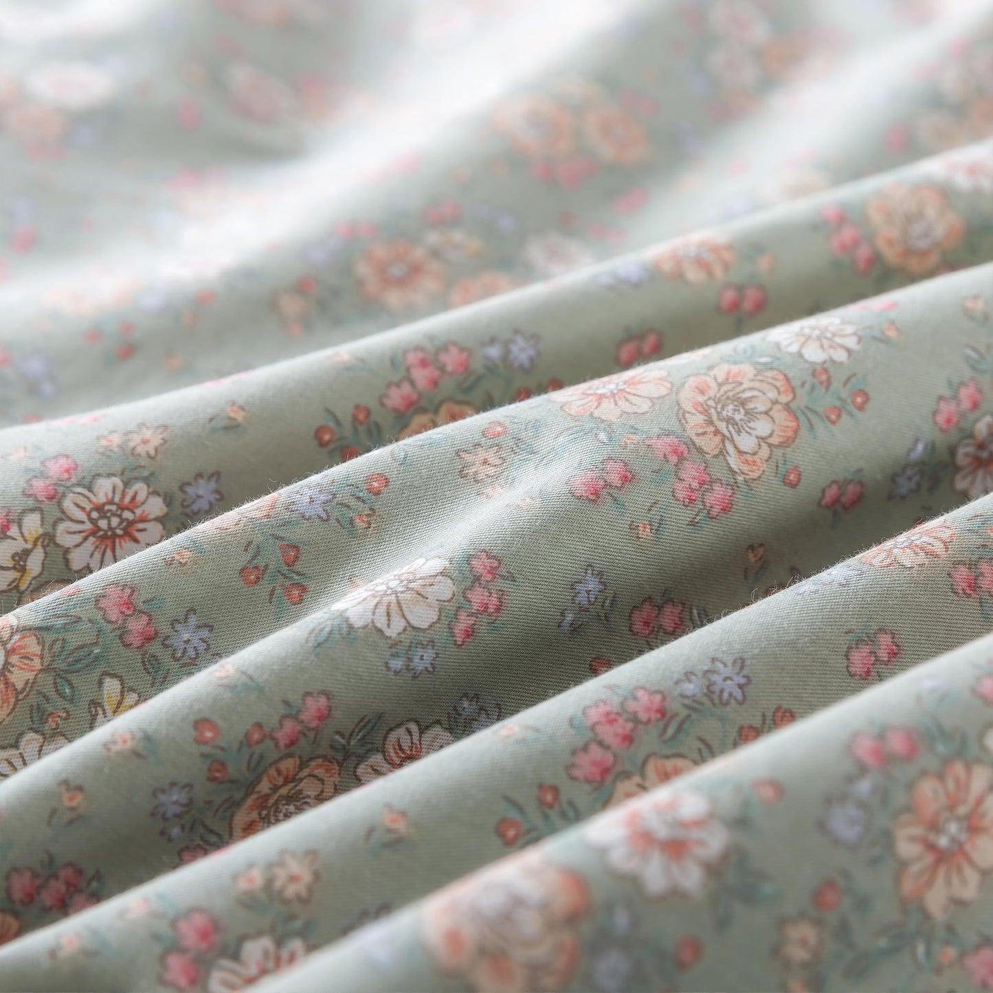 HoneiLife Wildflower Duvet Cover King - 100% Cotton Comforter Cover Sets, Floral Duvet Cover Sets, Botanical Bedlinen Set with Zipper Closure & Corner Ties