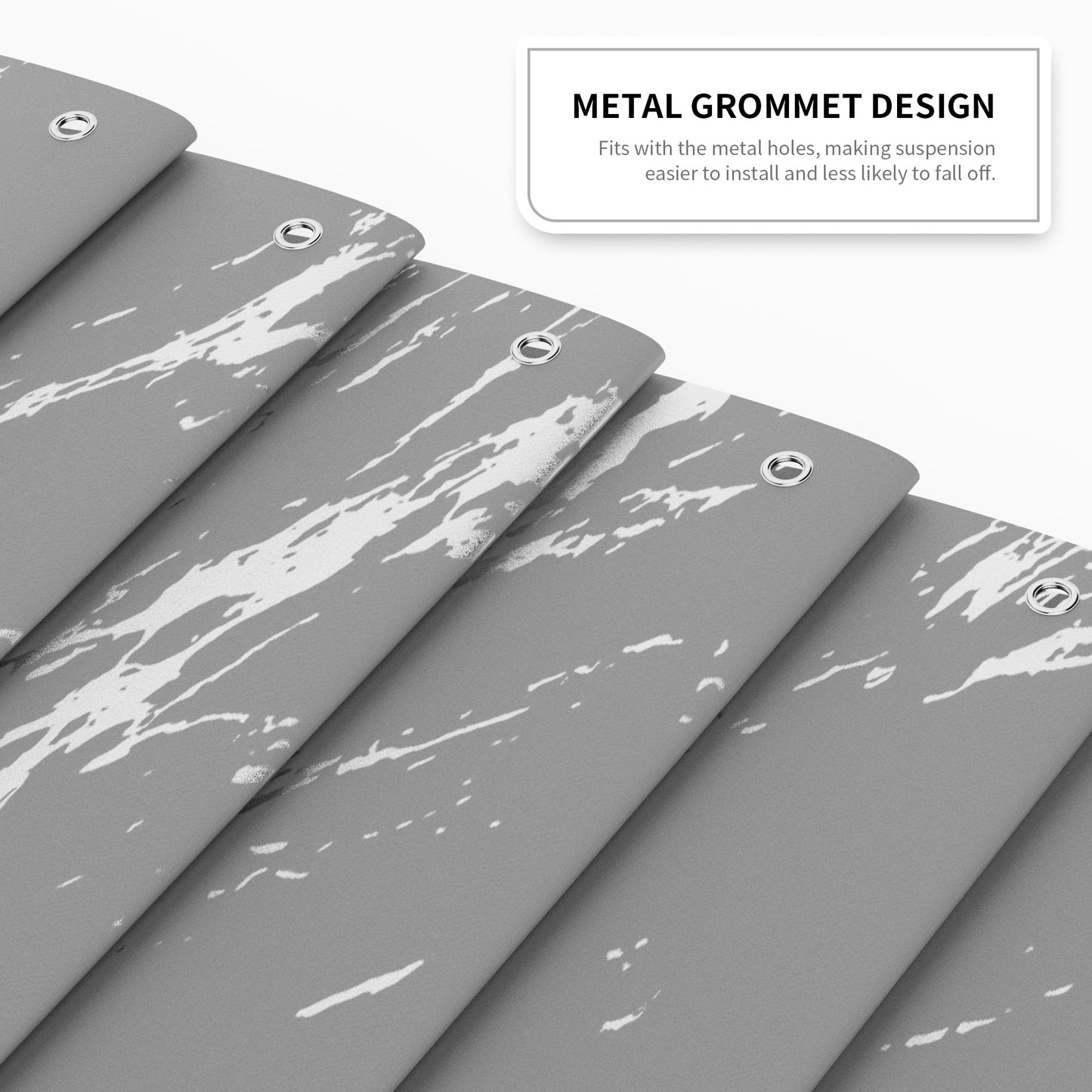 Yiwshcut Premium Gray Marble Shower Curtain - Realistic Vein Design, Water-Resistant Fabric (72x72 Inches), Stable Drape, Easy-Clean, Stylish Nordic/Ins Bathroom Decor