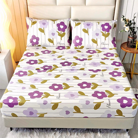 SDIII 4PCS Purple Floral Twin Bed Sheets Set, Soft Microfiber Floral Bed Sheets Twin, Wrinkle and Fade Resistant, Cooling Sheet on Amazon