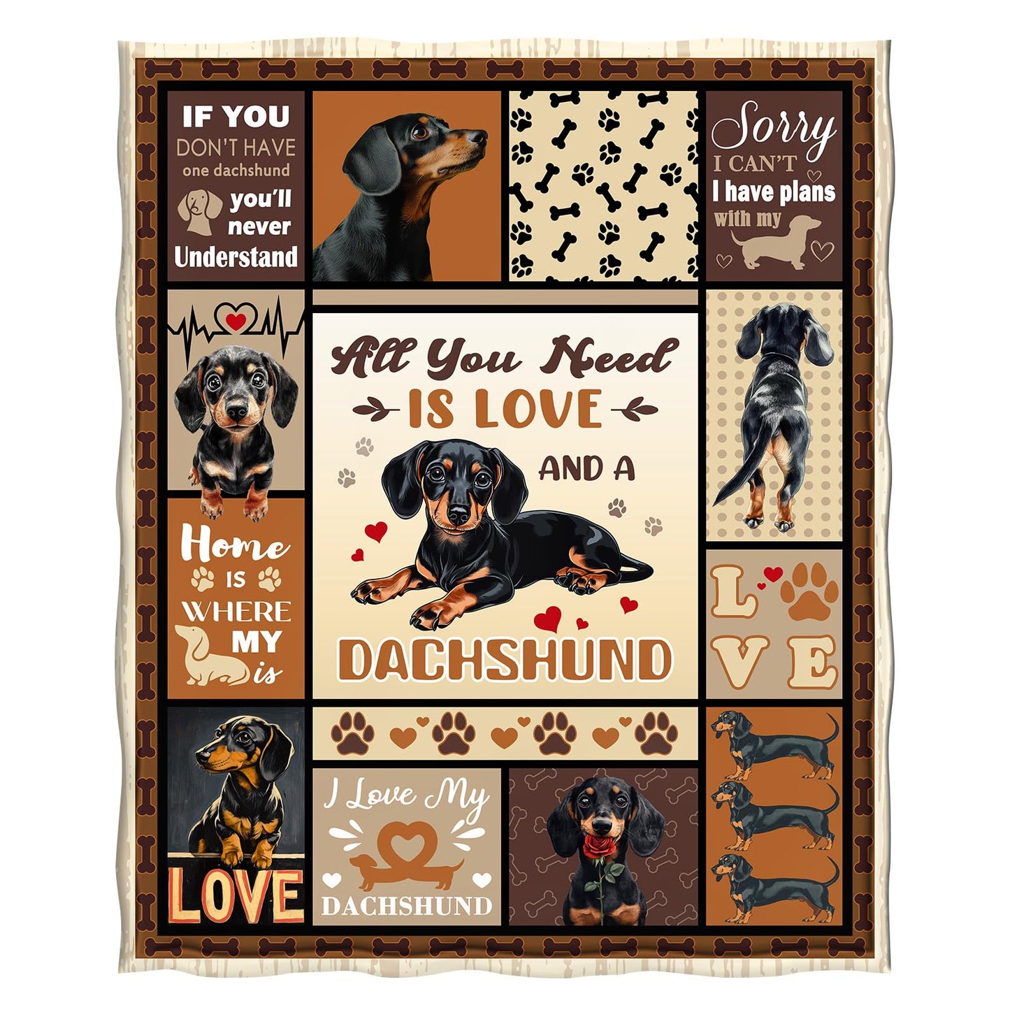 Dachshund Gifts for Women, 60"x50" Dachshund Blanket Gifts for Kids, Wiener Weiner Dog Gifts for Women Dachshunds Lovers Birthday, Soft Flannel Weiner Dog Throw Blanket Decor for Couch
