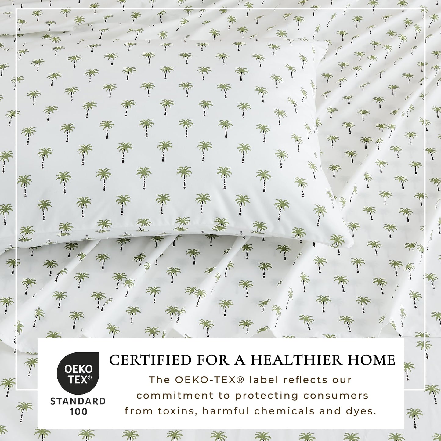 Great Bay Home Twin Coastal Microfiber Sheet Set - 3-Piece Nautical-Printed, Ultra-Soft Sheets - Beach-Themed Bedding Sheets & Pillowcases (Palm Tree)
