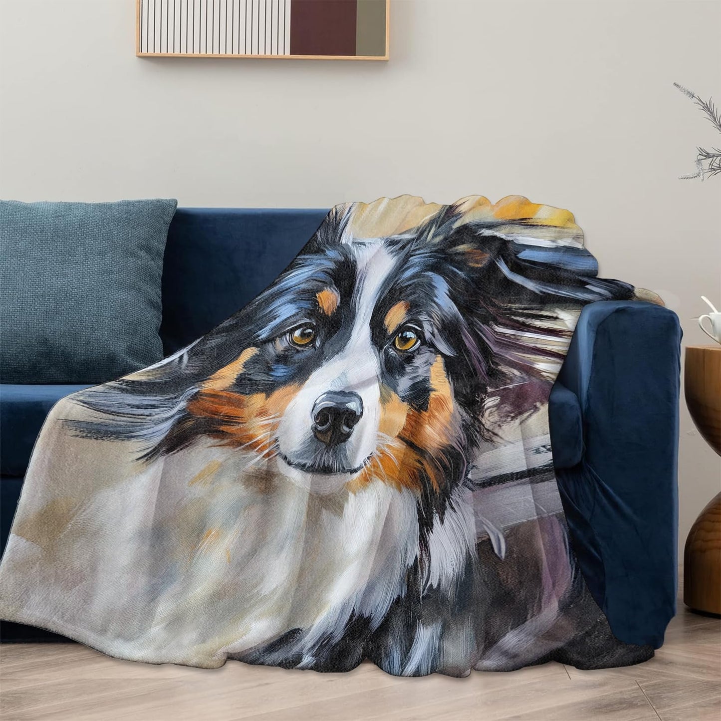 Australian Shepherd Theme Blanket Gifts for Women Girls, Soft Warm Lightweight Flannel Throw Blankets for Living Room Home Sofa Travel Decor 40" x 50"