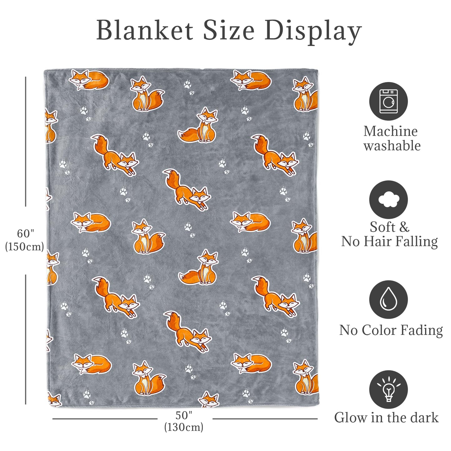 Fox Gifts Blanket for Girls, Teens, Women, and Adults – Plush Fleece Throw, Ultra Soft Cozy Warm Fox Blanket for Bedroom, Sofa, Couch, Cute Foxes Decor, Christmas Birthday Gifts for Kids and Adults