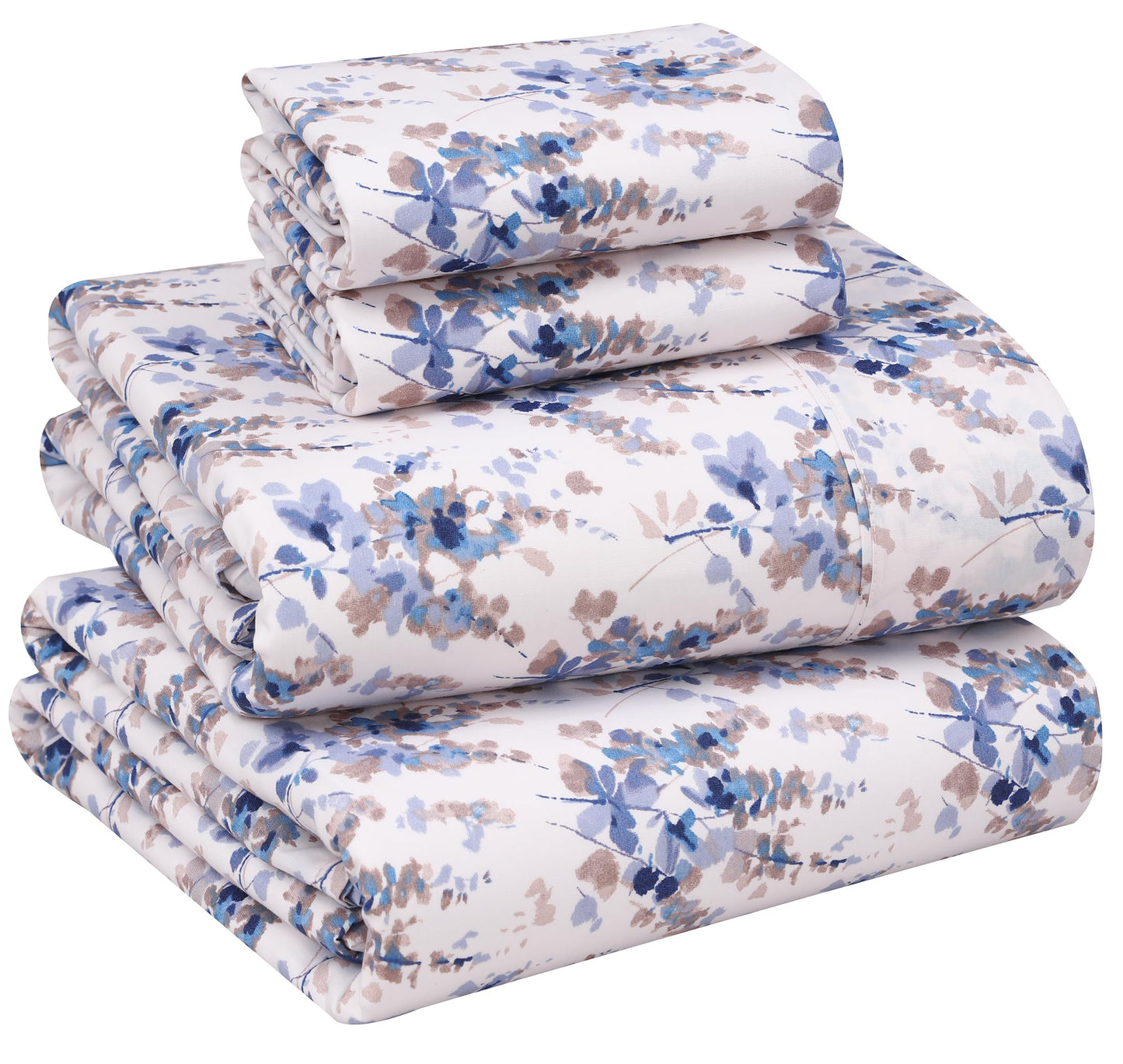 RUVANTI 100% Cotton Percale Sheets Full Size – Crisp Cooling Bed Sheets for Hot Sleepers, Deep Pocket 16”, Soft Breathable & Durable Hotel-Style 4 Piece Set, Maple