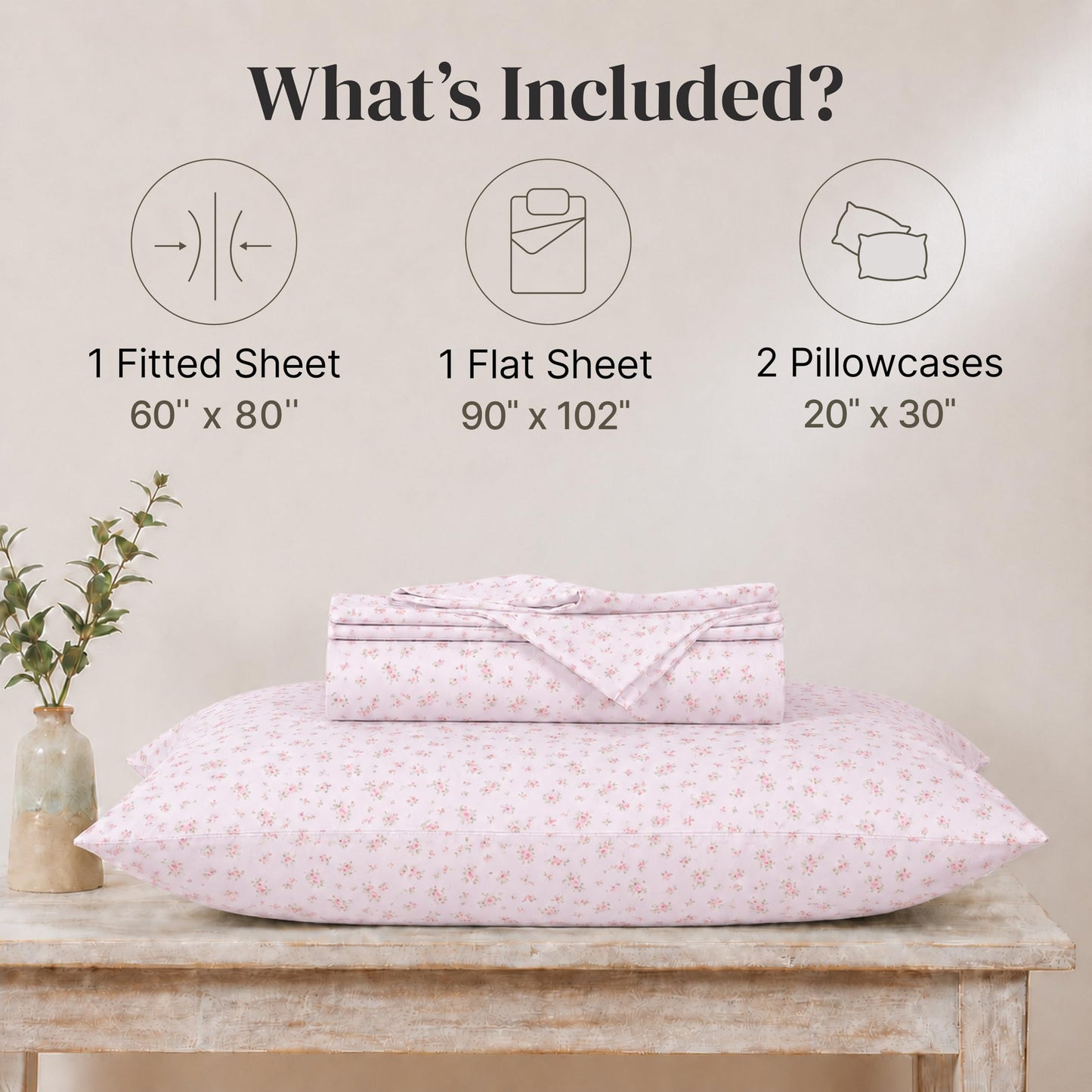 Modern Threads Silky Soft Microfiber and Wrinkle Free Sheets - Luxurious Microfiber Bed Sheets Includes Flat Sheet, Fitted Sheet with Deep Pockets, & Pillowcases Blush, Queen