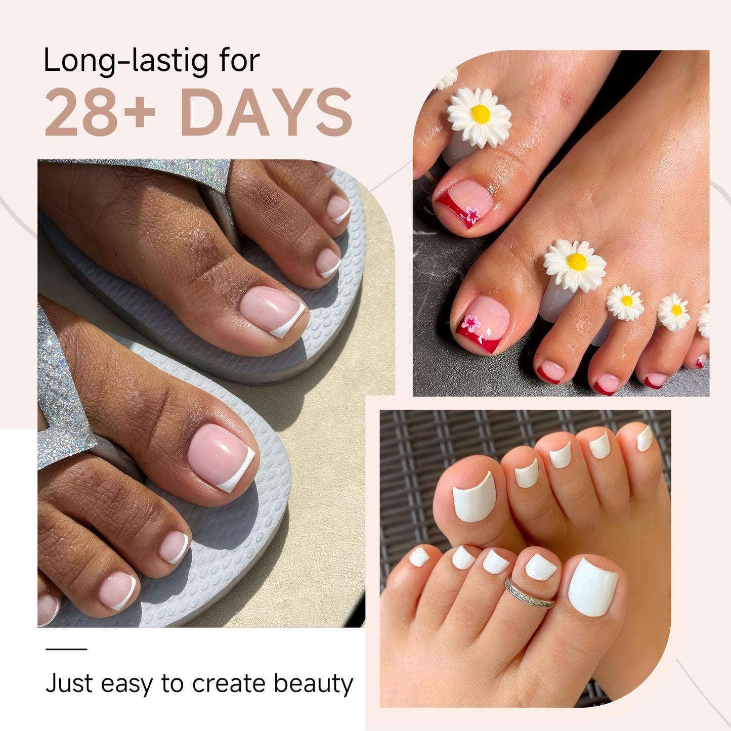 UNA GELLA Toe Nail Tips Full Cover, 216 Pcs Square Round Toe Nail Press Ons Clear Pre-shape Gel Toe Nail Tips Double Matte Acrylic Fake Toenails Extensions DIY Home Nail Salon for Women, 15 Sizes