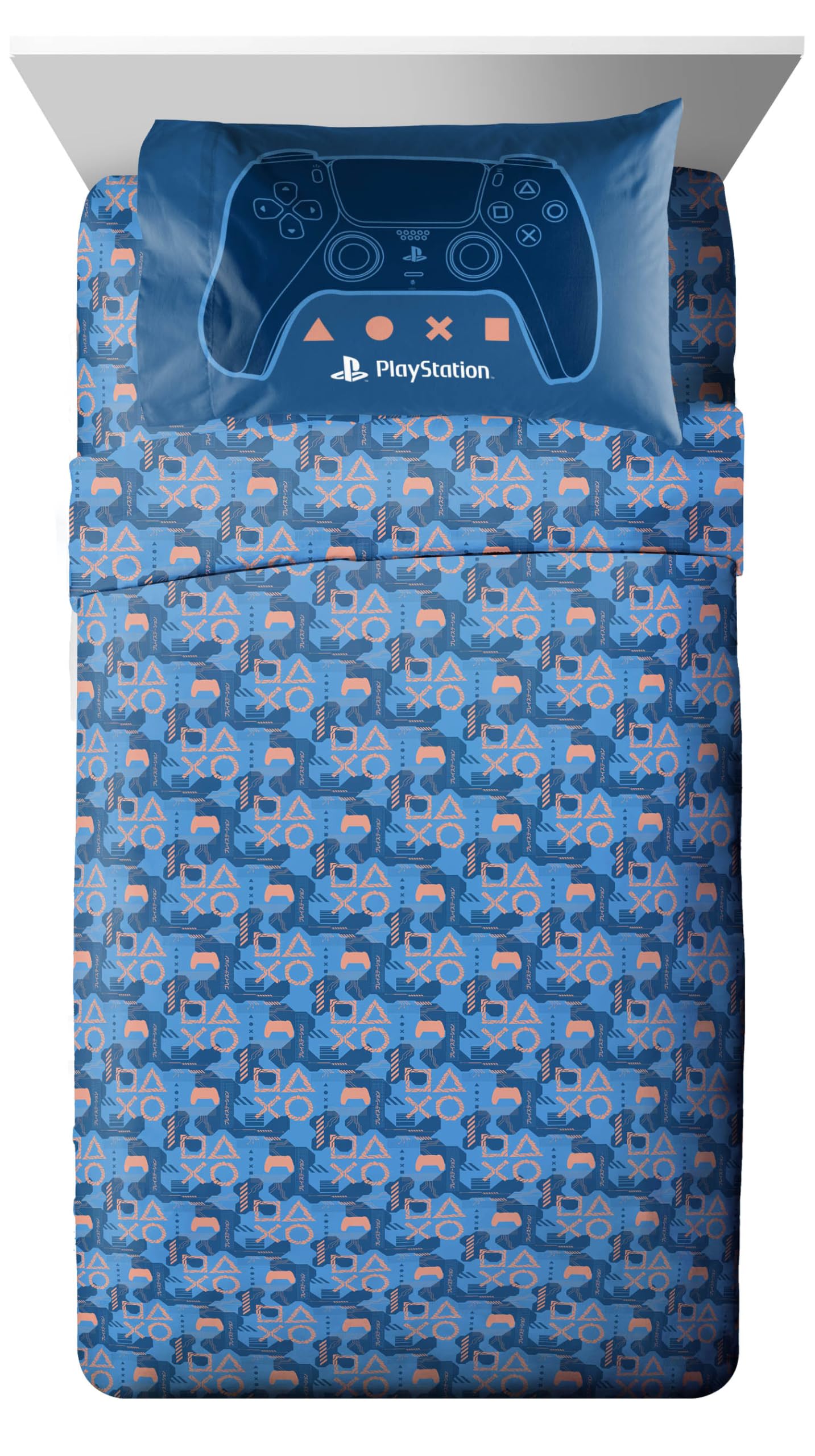 Jay Franco Kids Bed Set, Blue, PlayStation, 5 Piece Twin