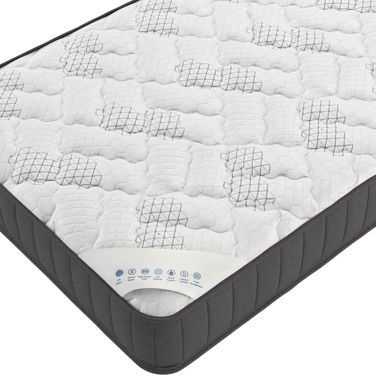 Ottomanson Twin XL 9" Hybrid Mattress - Firm - Made in USA - Individually Pocketed Coils & CertiPUR-US Foam - Fiberglass-Free - Bed in a Box