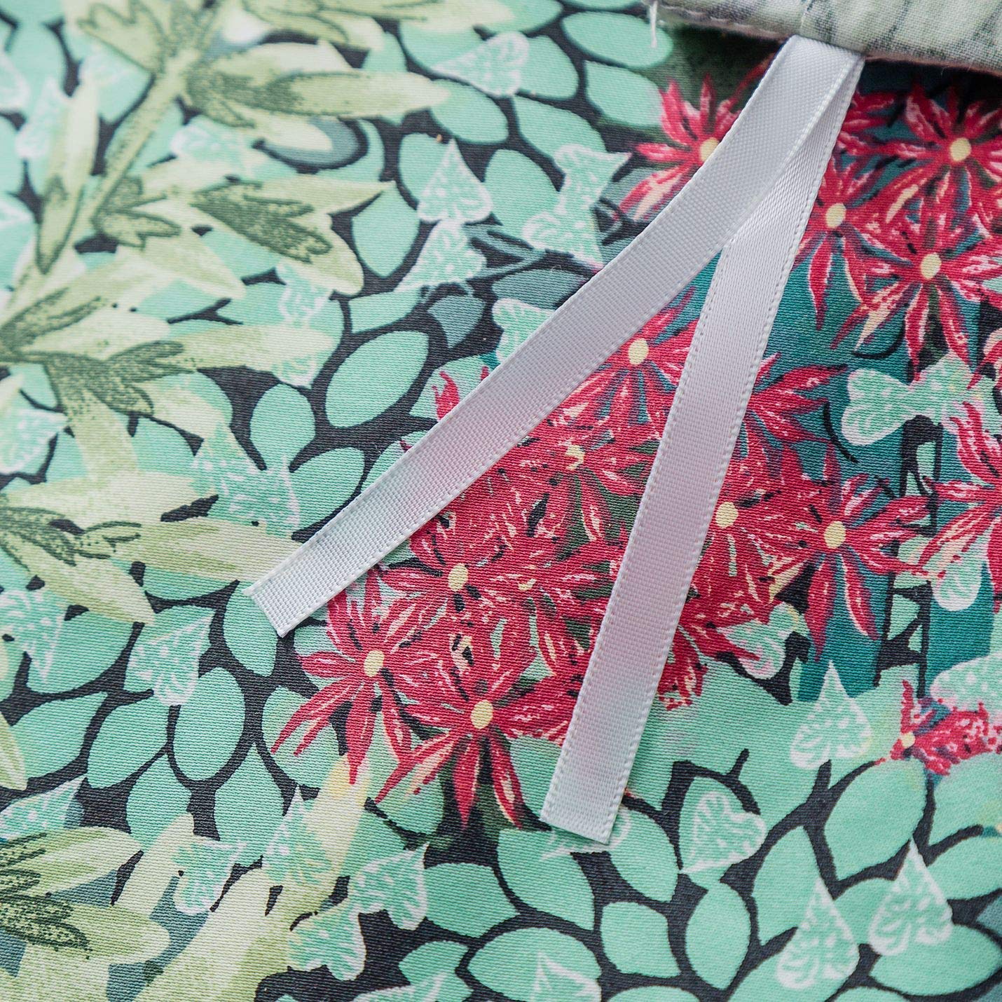 YuHeGuoJi Botanical Duvet Cover King 100% Egyptian Cotton 3 Pcs Set 1 Teal Green Tree Leaves Duvet Cover with Zipper Ties 2 Pillowcases Green Forest Plant Floral Bedding Set Soft