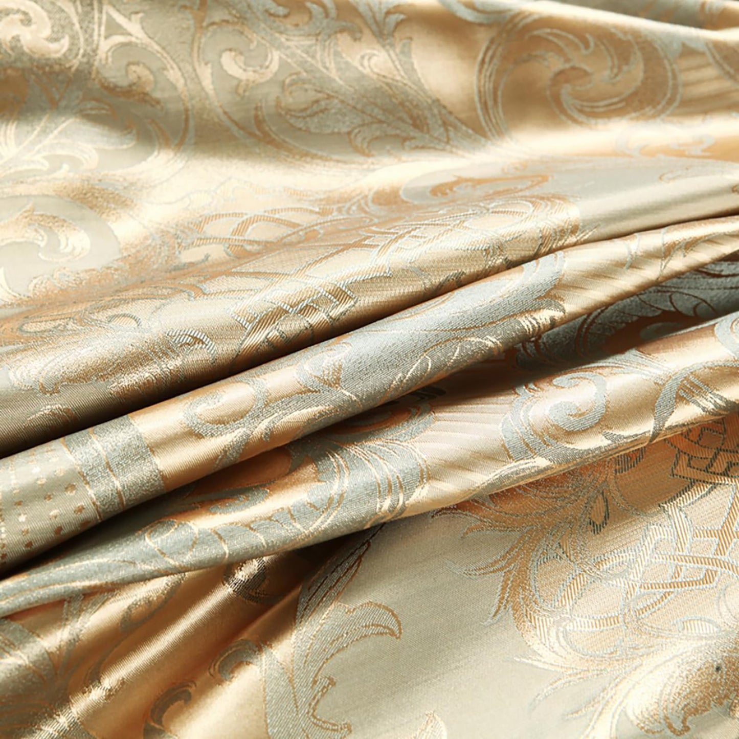 TUMAN Pro Duvet Cover Set European Luxury Satin Embroidery 3-Piece Bedding Set Soft Comfortable and Lightweight Rose Gold Full Duvet Cover (No Quilt) (Rose Gold, Full)