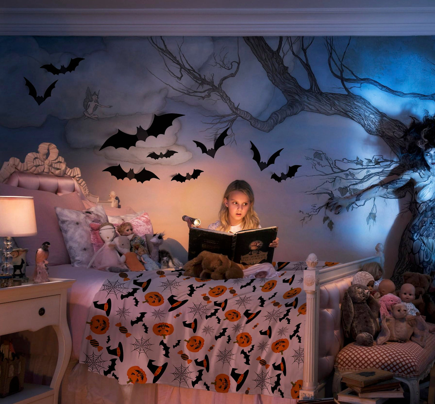 ARESD Halloween Blanket Throw Pumpkin Spider Webs Candy and Black Cats Print on Fleece Flannel Blanket for Sofa Bed Couch Chair Halloween Decorations 50X60 Inches