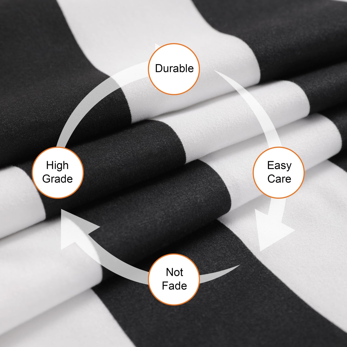 NTBAY 3 Pieces Duvet Cover Set Queen Size, Reversible Zipper Comforter Cover with 4 Corner Ties and 2 Pillow Shams, Soft Brushed Microfiber Comforter Cover Set with Black and White Striped Printed