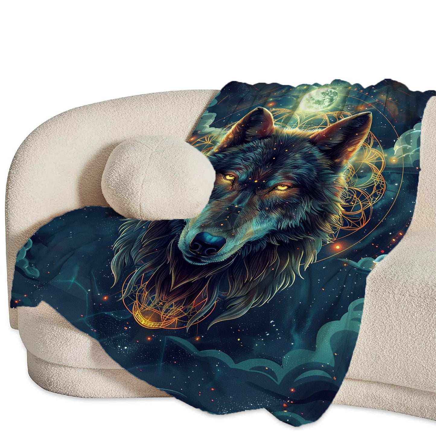 Wolf Blanket Fantasy Wolf Throw Blanket Wolf Gifts and Decor Wolf Blanket for Girls Boys Women Men Kids Adults Soft Warm Cozy Fleece Blanket for Couch Sofa Bed 50"x40"