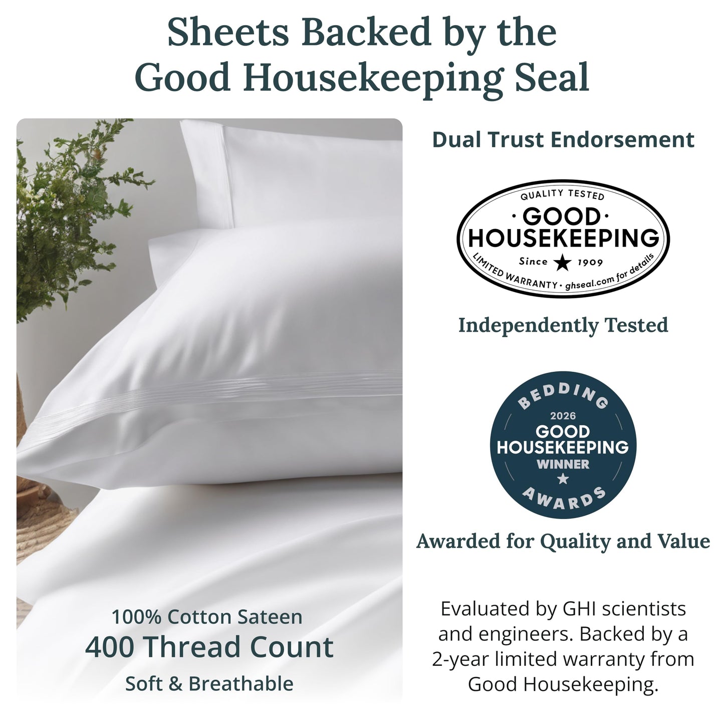 California Design Den 6-Pc Queen Size Sheet Set with 4 Pillowcases - 400 Thread Count 100% Cotton Sheets, Sateen Weave, Deep Pocket Bedsheets Set - Indigo Dusty Blue