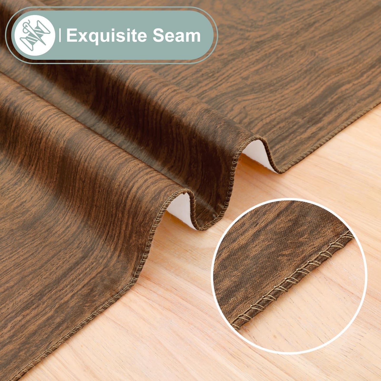 misaya Rectangle Waterproof Vinyl Table Cloth, Wipeable Tablecloth with Flannel Backing, Wooden Grain Plastic Table Cover for Dinner, Indoor and Outdoor (Oak, 52" x 70")