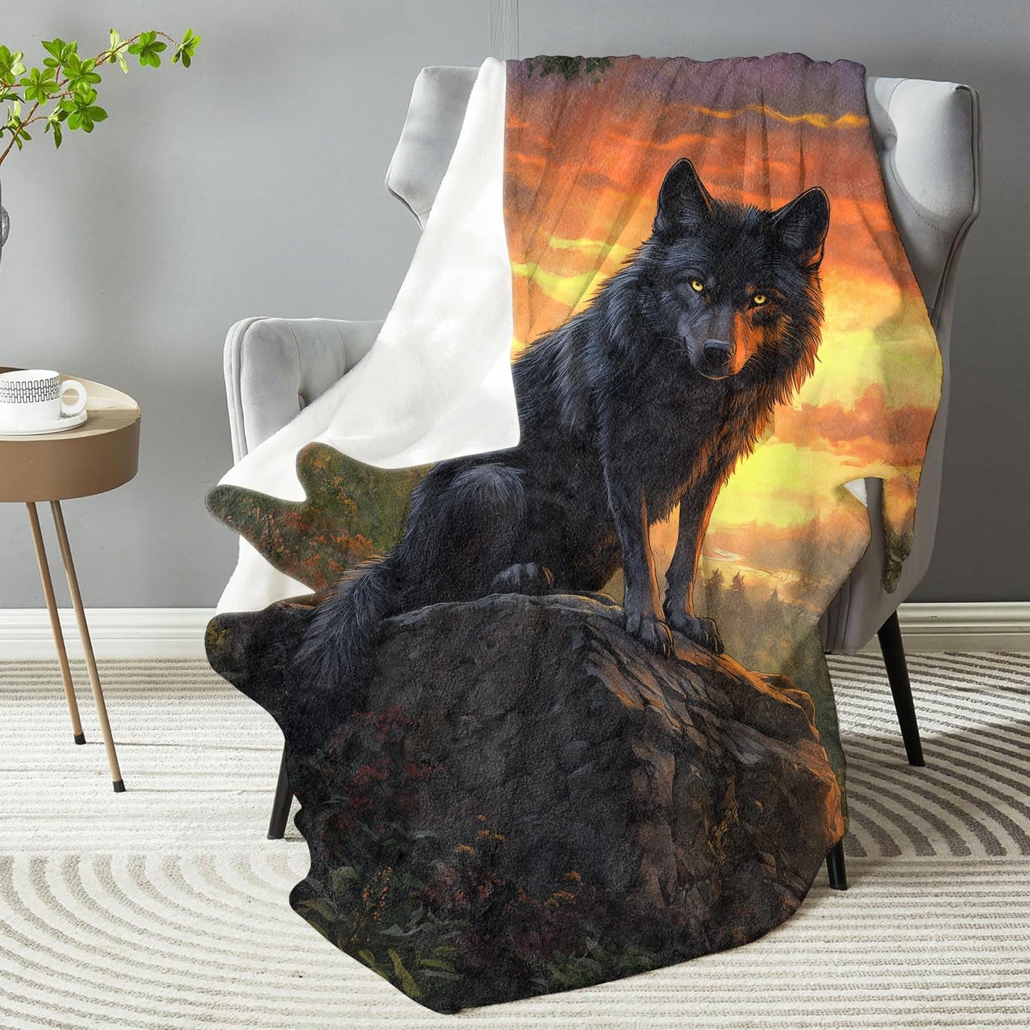 dhakalrlde Wolf Blanket - Plush, Soft, Comfy, Lightweight, Warm, Fuzzy, Cozy Flannel Throw Blanket Perfect for Couch, Travel, Bed, Office, Outdoor - 50in×60in(color37)