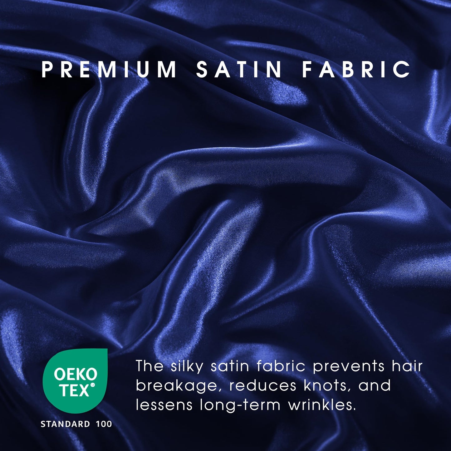 FreshCulture Satin Sheets Full Size - 4 Piece Luxury Soft Silky Full Size Bed Sheets, Similar to Silk Bed Sheet Set with 1 Deep Pocket Fitted Sheet, 1 Flat Sheet & 2 Pillowcases (Navy)