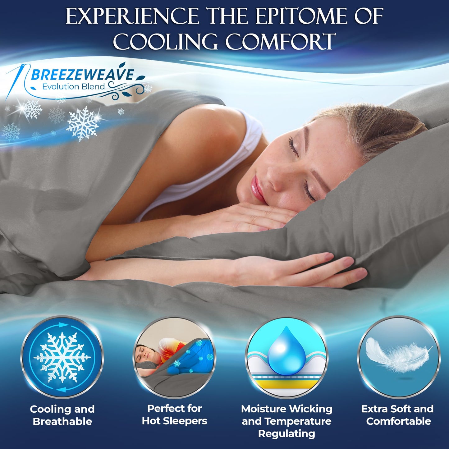 DECOLURE Cooling Sheets Full Set 4pcs - Luxurious & Ultra-Soft Full Size Cooling Sheets for Hot Sleepers - Comfortable Bamboo Viscose Microfiber Full Cooling Bed Sheets w/Deep Pockets (Cool Grey)