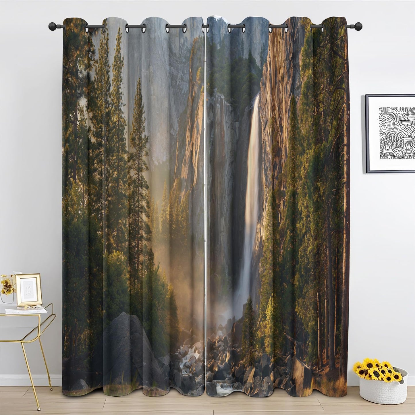 Waterfall Curtains 52x63 Inch, 2 Panels