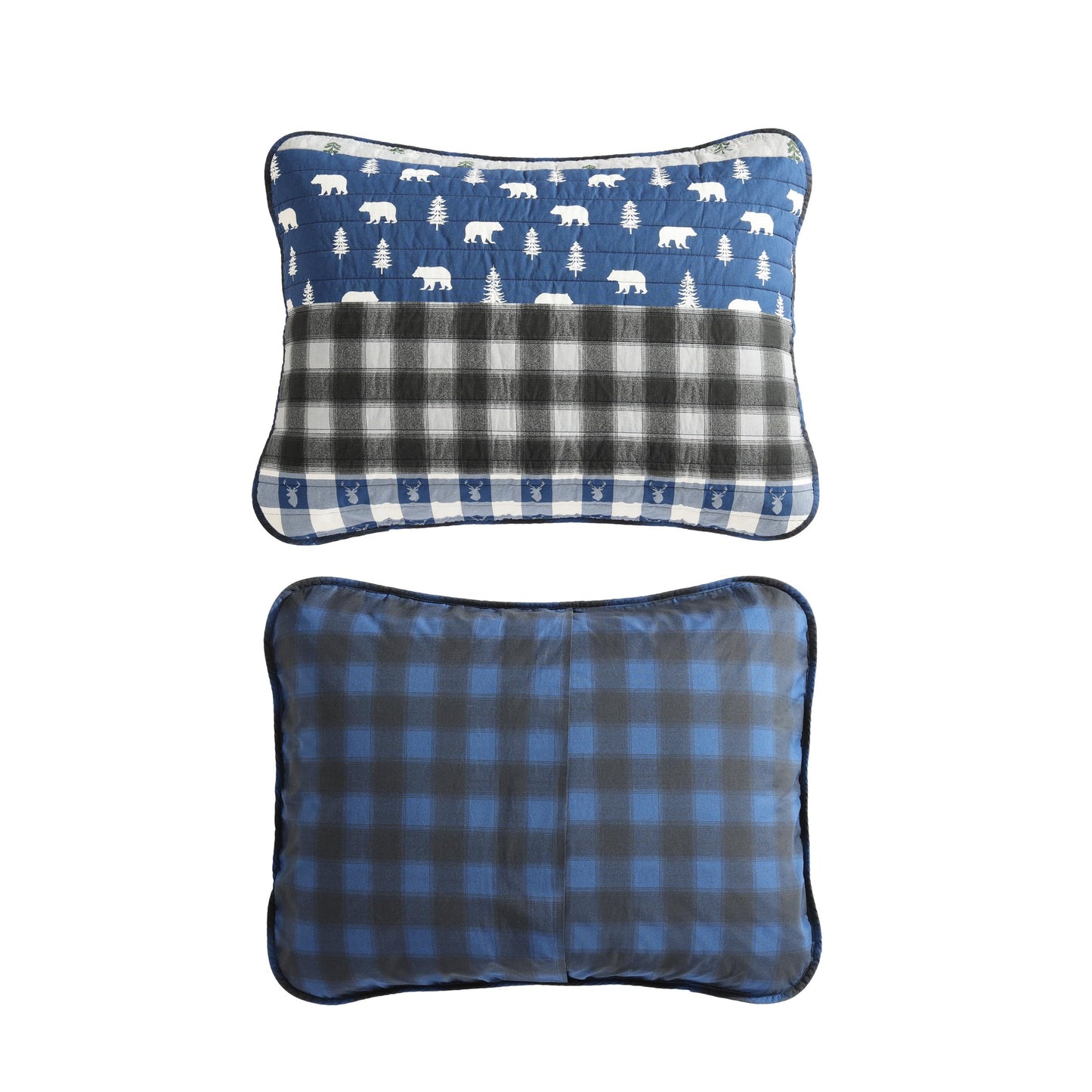 Eddie Bauer - Queen Quilt Set, Reversible Cotton Bedding with Matching Shams, Luxurious Bedding Set (Blue Creek Navy, Queen)