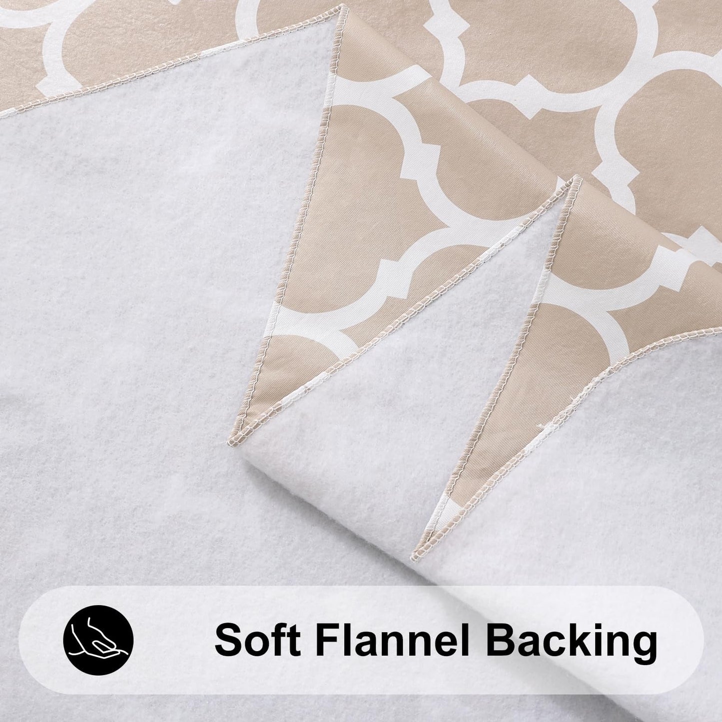 Smiry Oval Table Cloth, Waterproof Vinyl Tablecloths with Flannel Backing for Oval Tables, Wipeable Spillproof Plastic Tablecloth for Dining, Camping, Indoor and Outdoor (60"x84", Khaki)