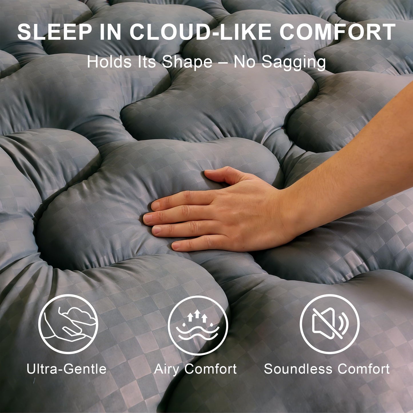 Extra Thick Mattress Topper Full – Cooling Pillow Top for Hot Sleepers, Transforms Old Mattress to Soft Comfort & Supportive, Improves Sleep for Back & Side Sleepers, Easy Setup & Wash
