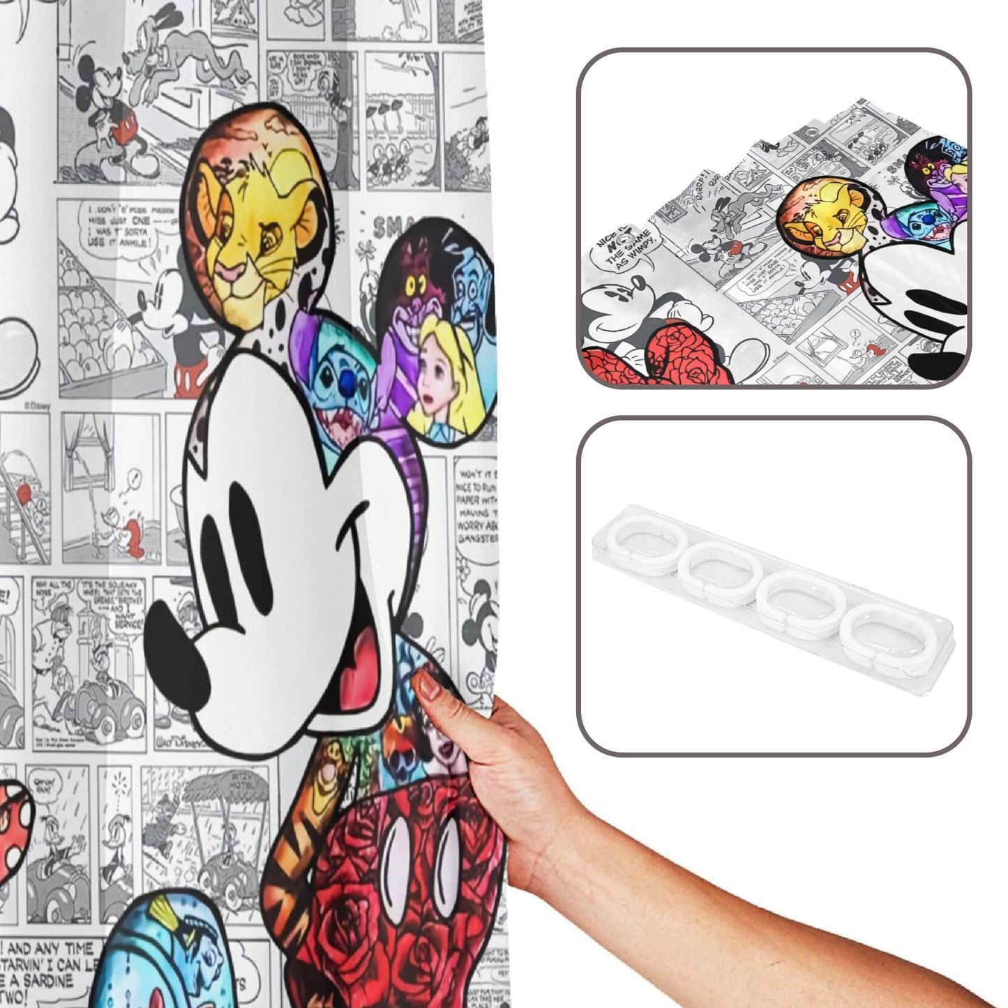 STONEGLOW Anime Bathroom Shower Curtain 72" x 72", Cute Shower Curtain with Hooks, Bath Decoration Accessories Home Decor