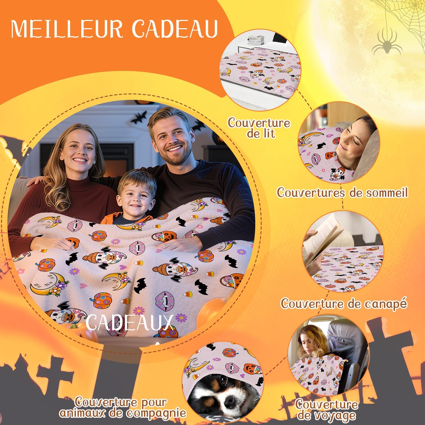 Bemaystar Christmas Blanket - Pumpkin Blanket Christmas Throw Blanket Gifts for Kids Girls Boys Teens Kids Women Birthday Anniversary Fleece 50X60 Inch