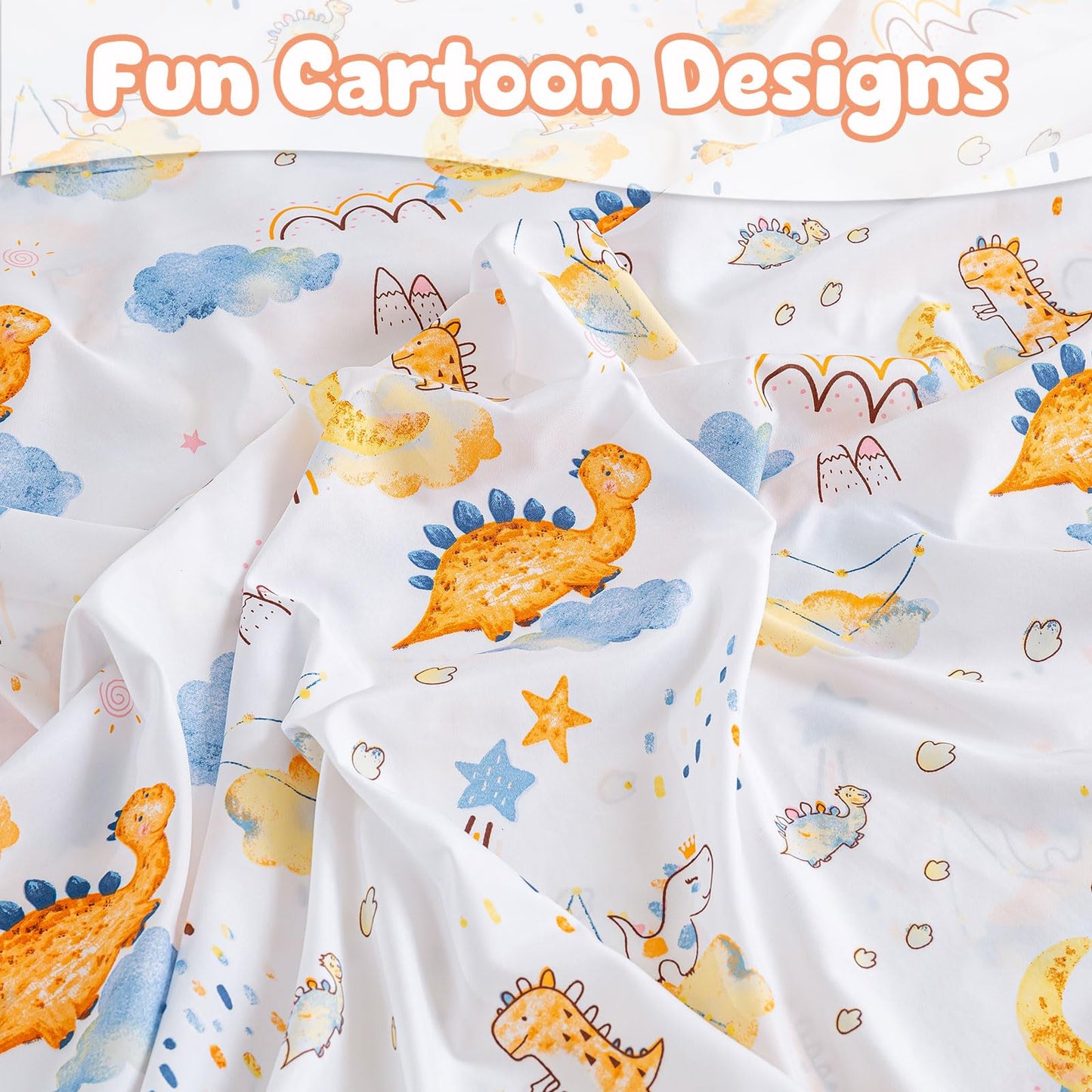 LONAVA Twin Sheet Set Kids - Dino Adventure 3 Pieces Soft Cute Microfiber Bed Sheet for Boy Girls Teens, Oeko Texted Breathable Cooling Fabric & Deep Pocket Full Elastic Sheets