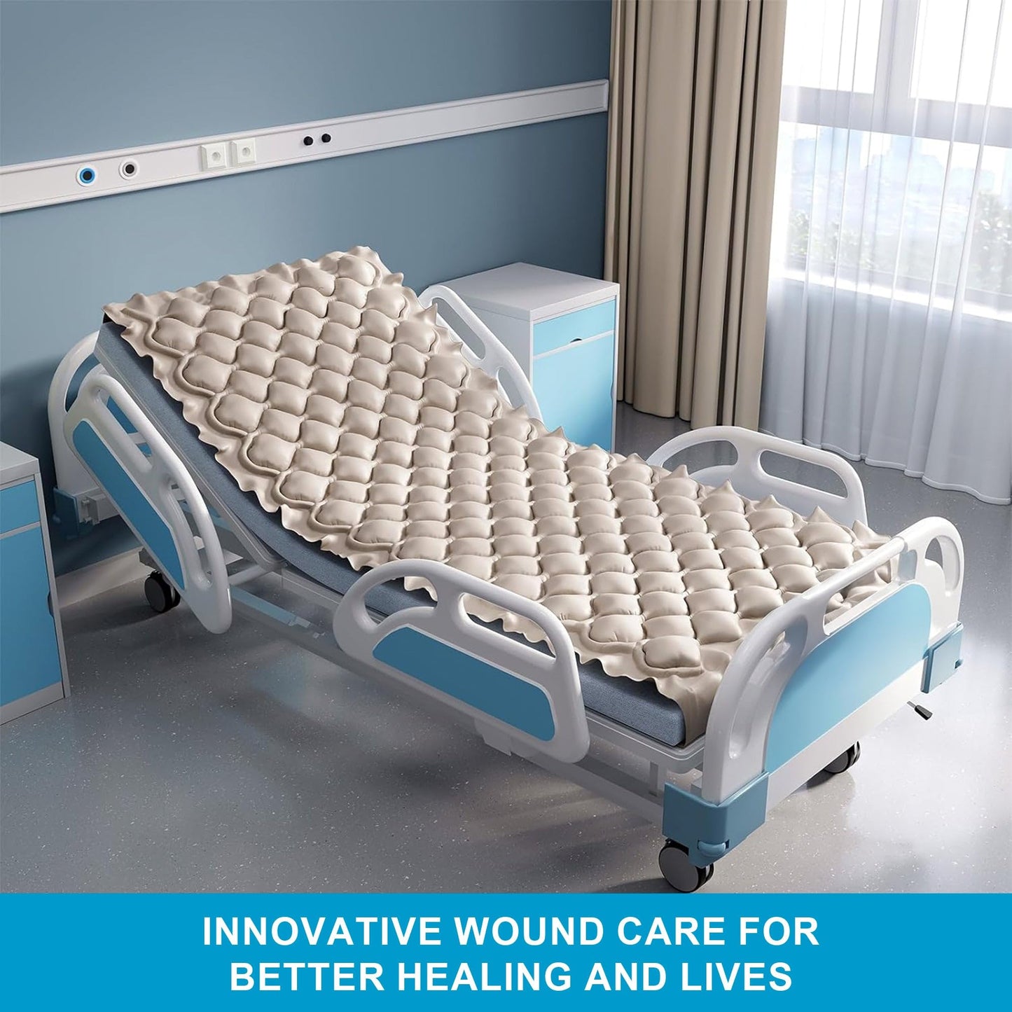 MedVance Premium Alternating Air Pressure Mattress Pad with Ultra Quiet Alternating Pump, Hospital Bed Mattress Topper, Mattress Topper for Hospital Bed, Bed Sore Prevention
