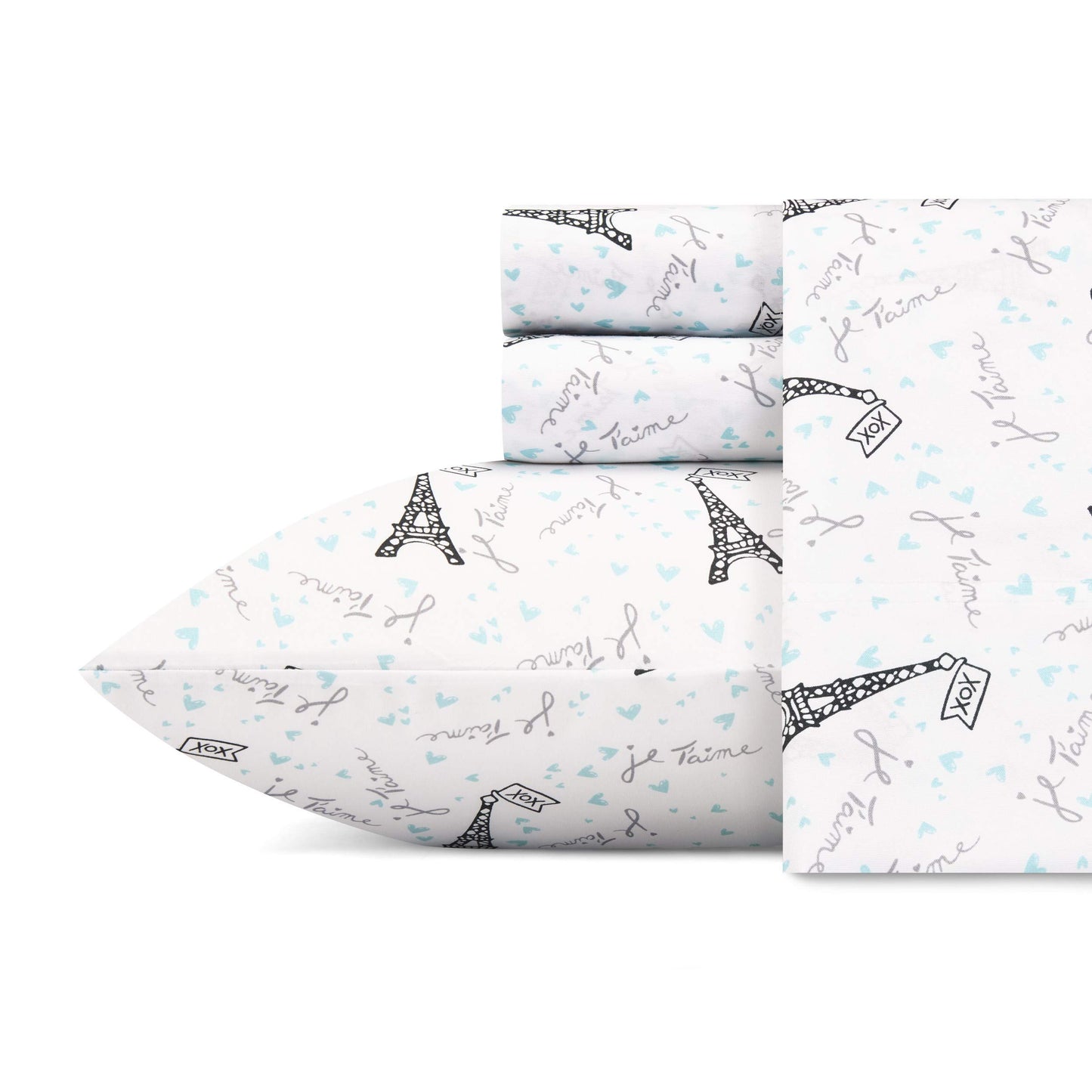 Betsey Johnson - Queen Bed Sheets, Soft & Lightweight Bedding, Fade & Wrinkle Resistant (Je T'Aime Paris, Queen)